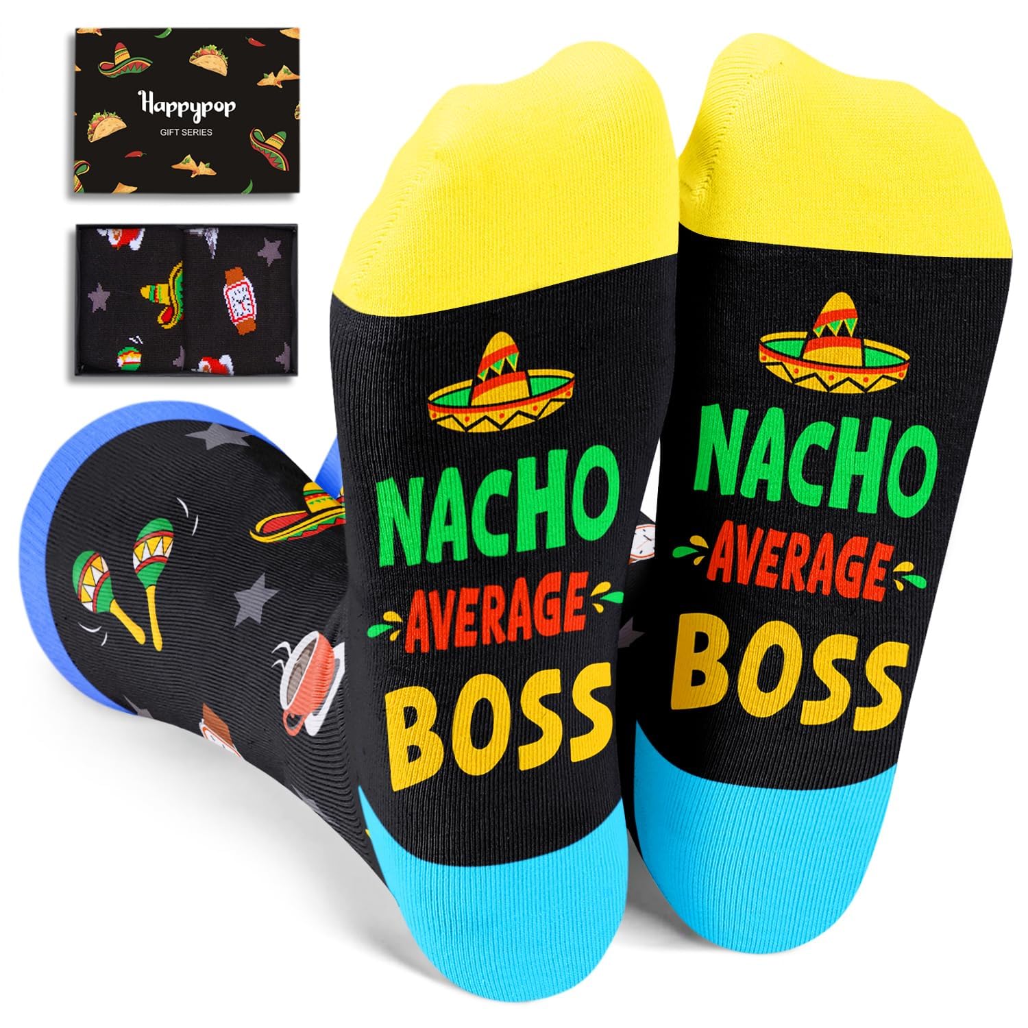 HAPPYPOP Gifts for Coach Boss Cop - Artist Lawyer Police Firefighter Socks for Men Women
