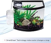 Vista 24 de Aqueon Kit de tanque de peces de acuario pequeño LED MiniBow con tecnología SmartClean, negro, 2.5 galones