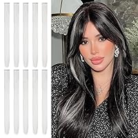 Vista 8 de SOFEIYAN Extensiones de cabello negro con clip, 10 unidades, extensiones de cabello negro de 22 pulgadas, extensiones de cabello sintético