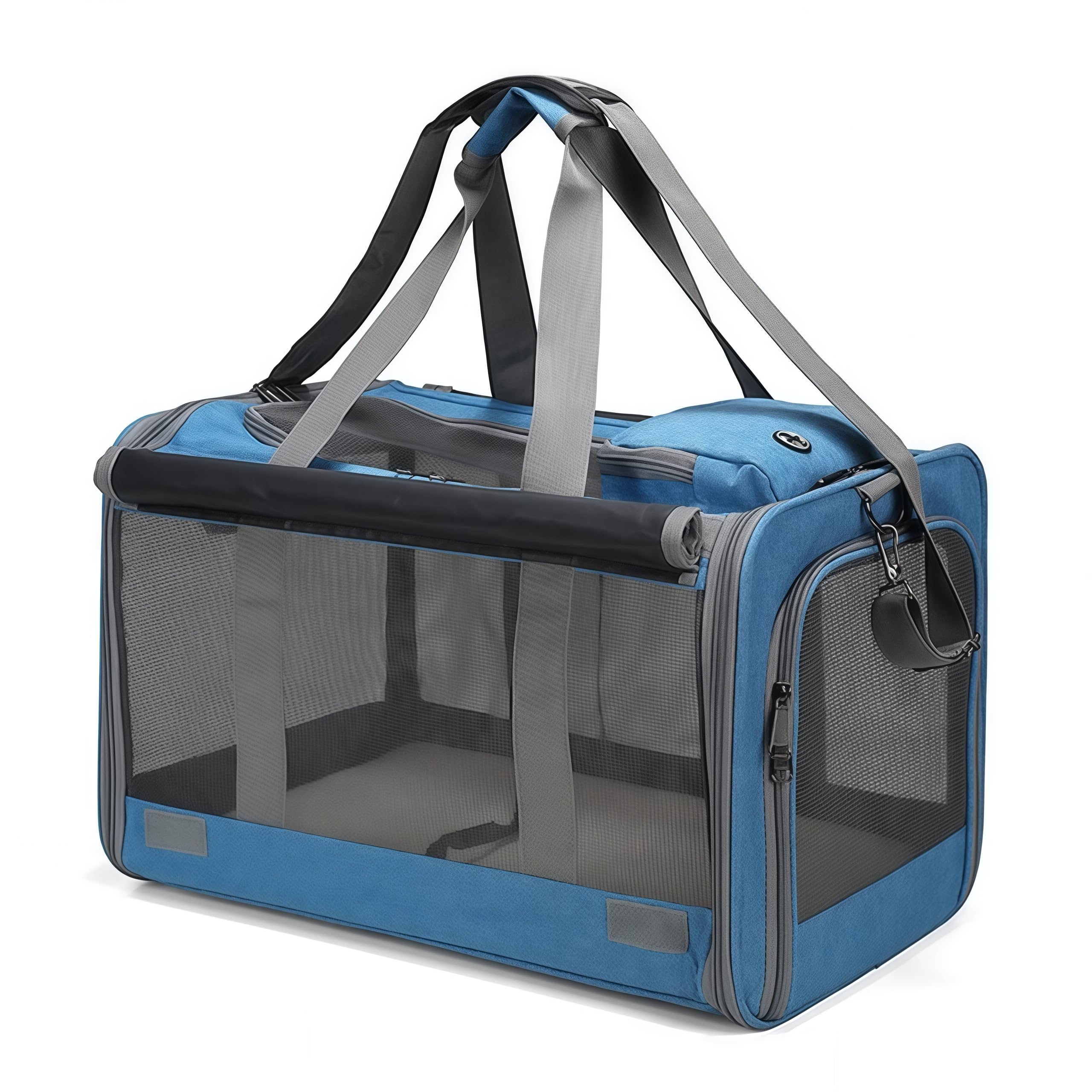 Supwish Pet Carrier Airline Approved, Large Foldable Pet Travel Carrier for Medium Cats and Small Dogs, Soft-Sided Cat Puppy Dog Carriers, Portable Mesh Ventilate Small Animal Bag