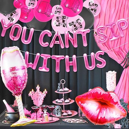 Miniatura 3 de LaVenty You Can't Sip With Us - Decoración de fiesta de cumpleaños para niñas de cumpleaños de despedida de soltera, decoraciones de fiesta de