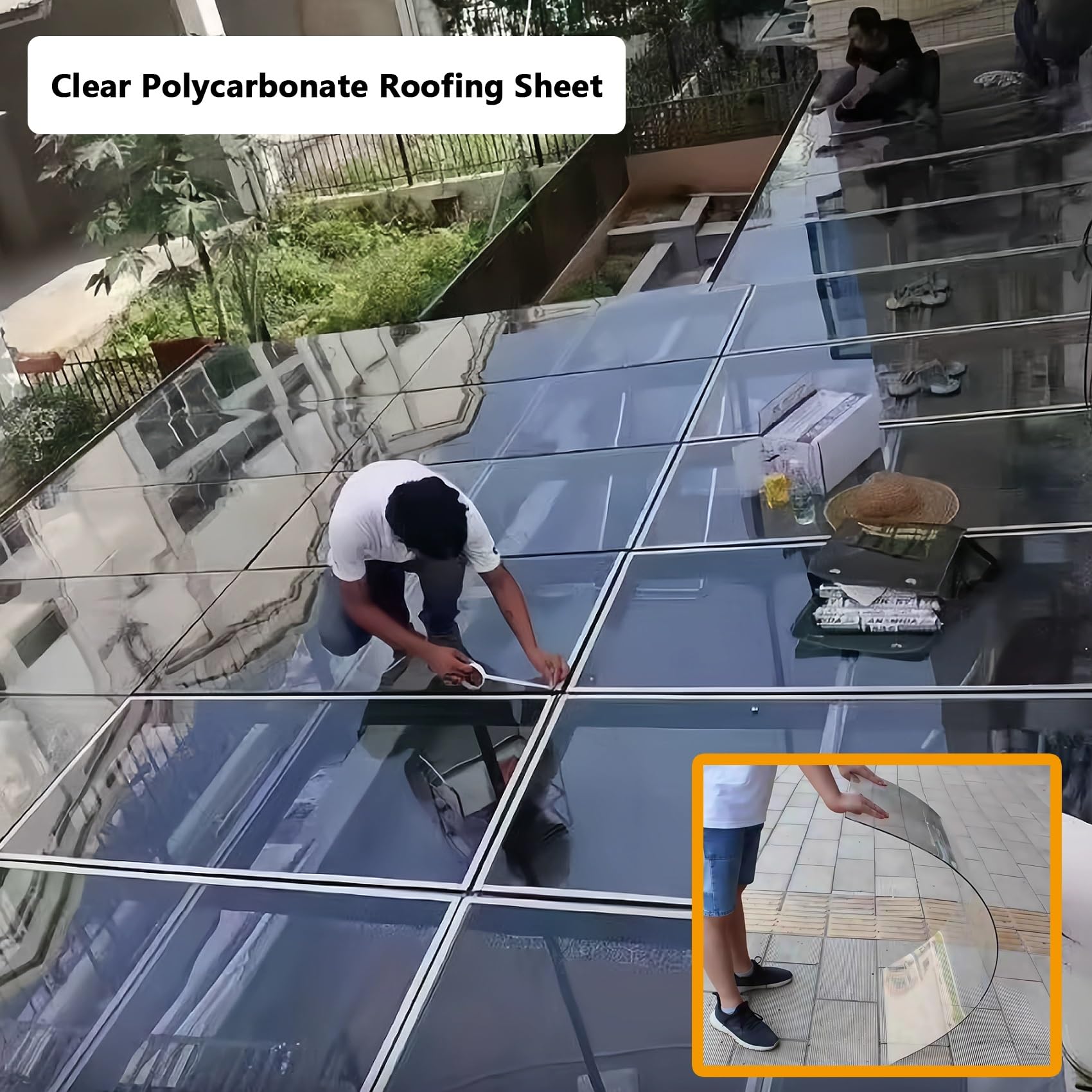 1mm Hojas Invernadero Metacrilato Acrílica, Placas de Policarbonato Tejados Transparente, Paneles Techos de Plástico para Marquesinas Exterior Terraza Jardín(0.8x2m)