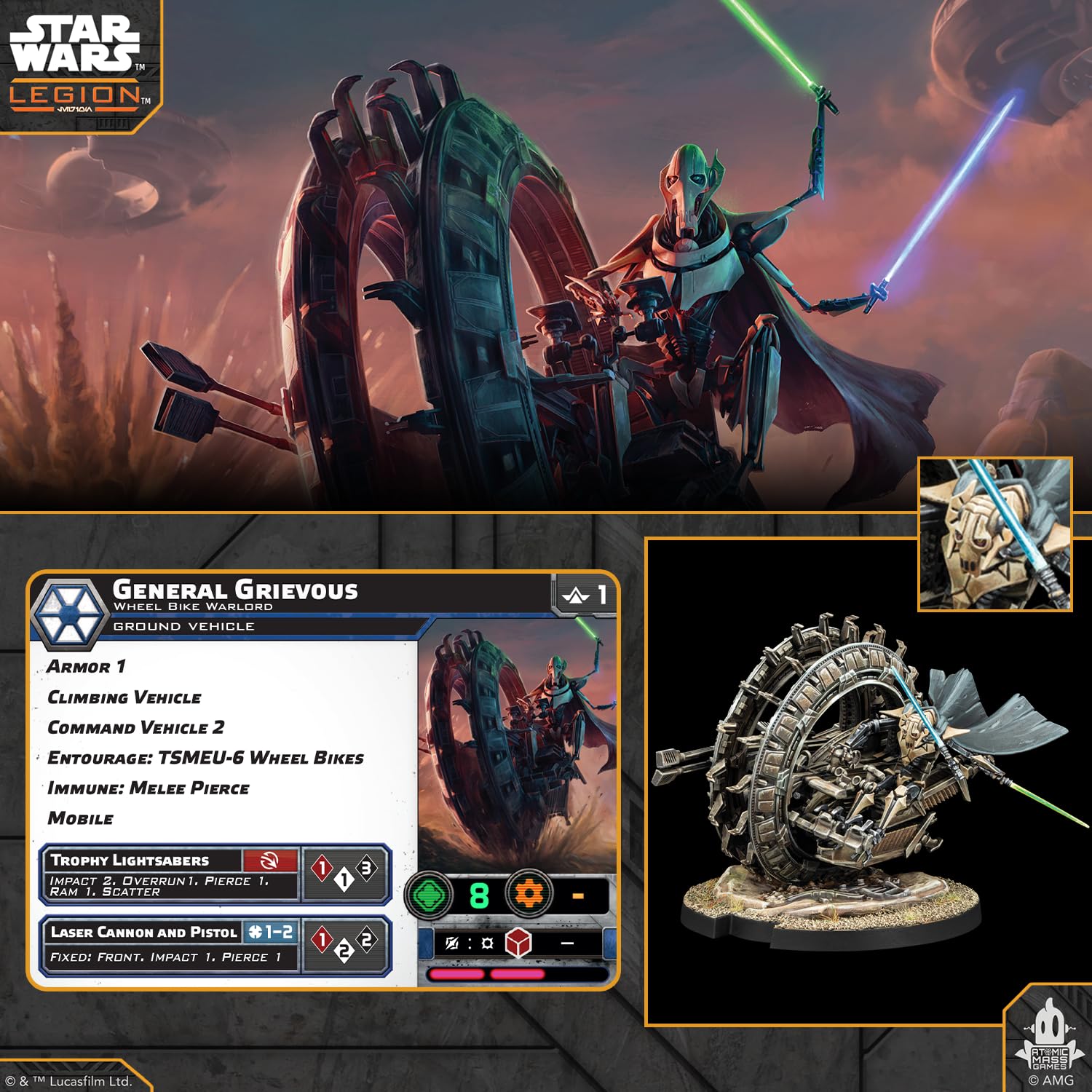 Star Wars: Legion - Grievous' TSMEU-6 Wheel Bike