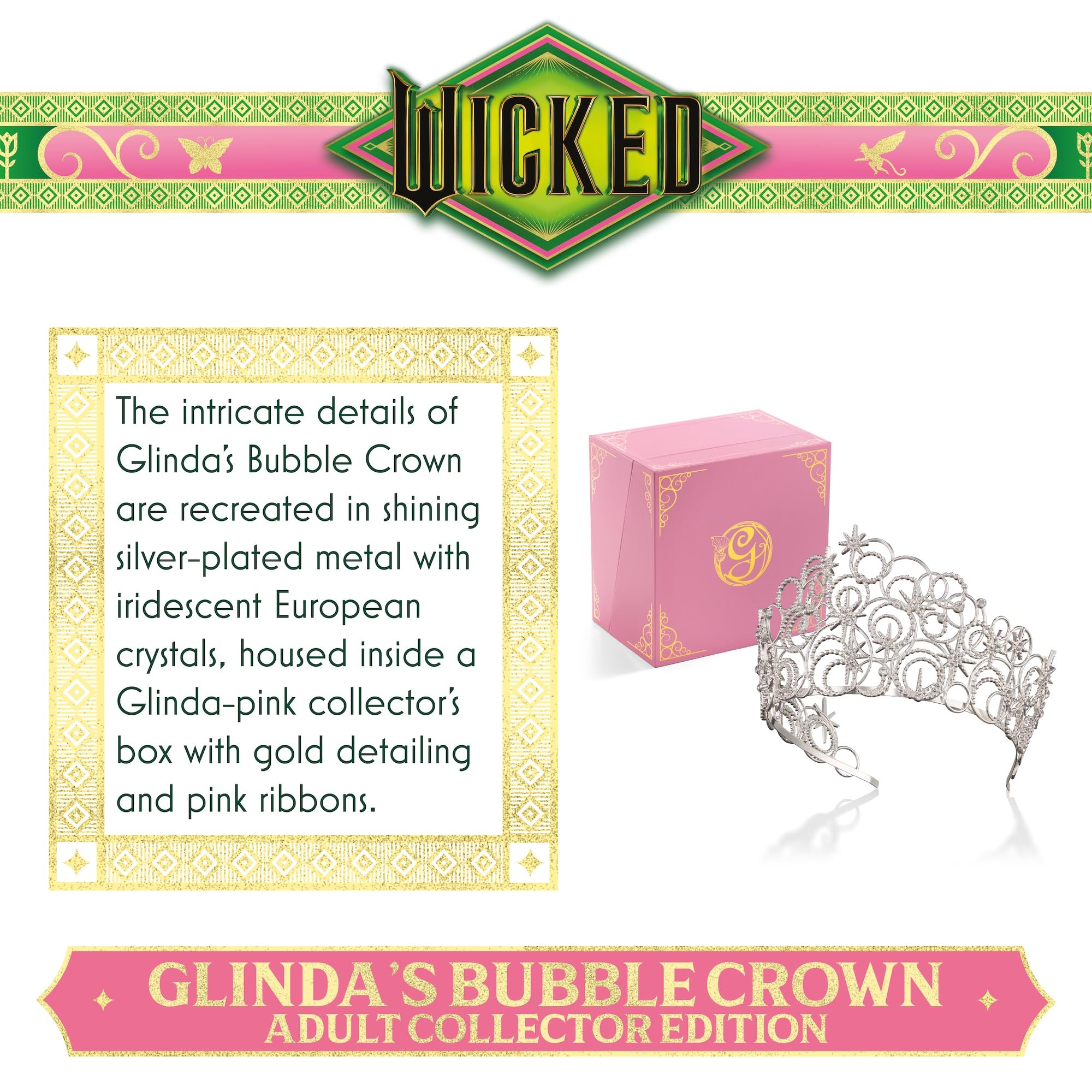 Wicked Glinda Bubble Crown in Collector Box by The Noble Collection, Silver - Image 3