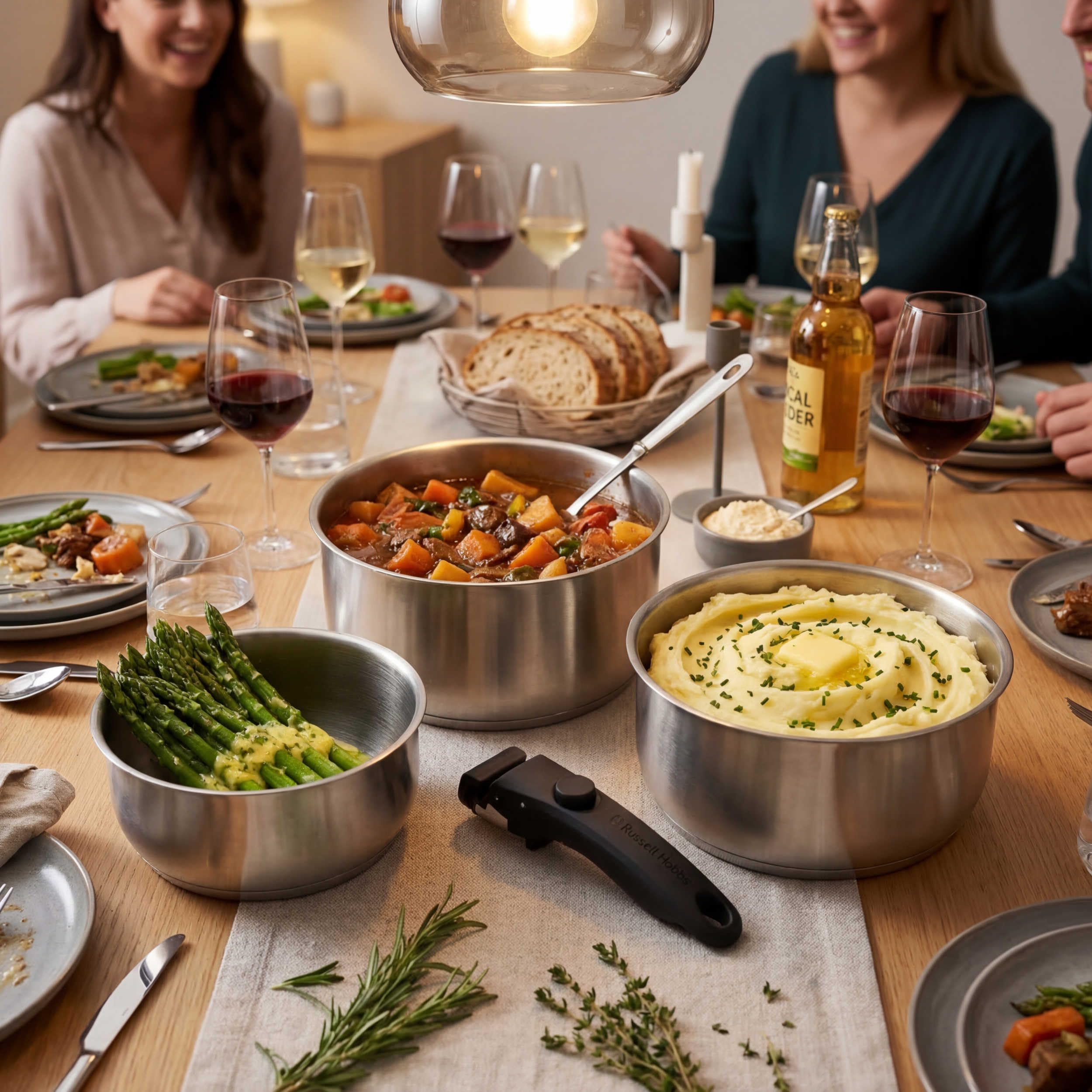 Russell Hobbs Smart Clip Zestaw garnków 4 szt., stal nierdzewna, 18/20 cm