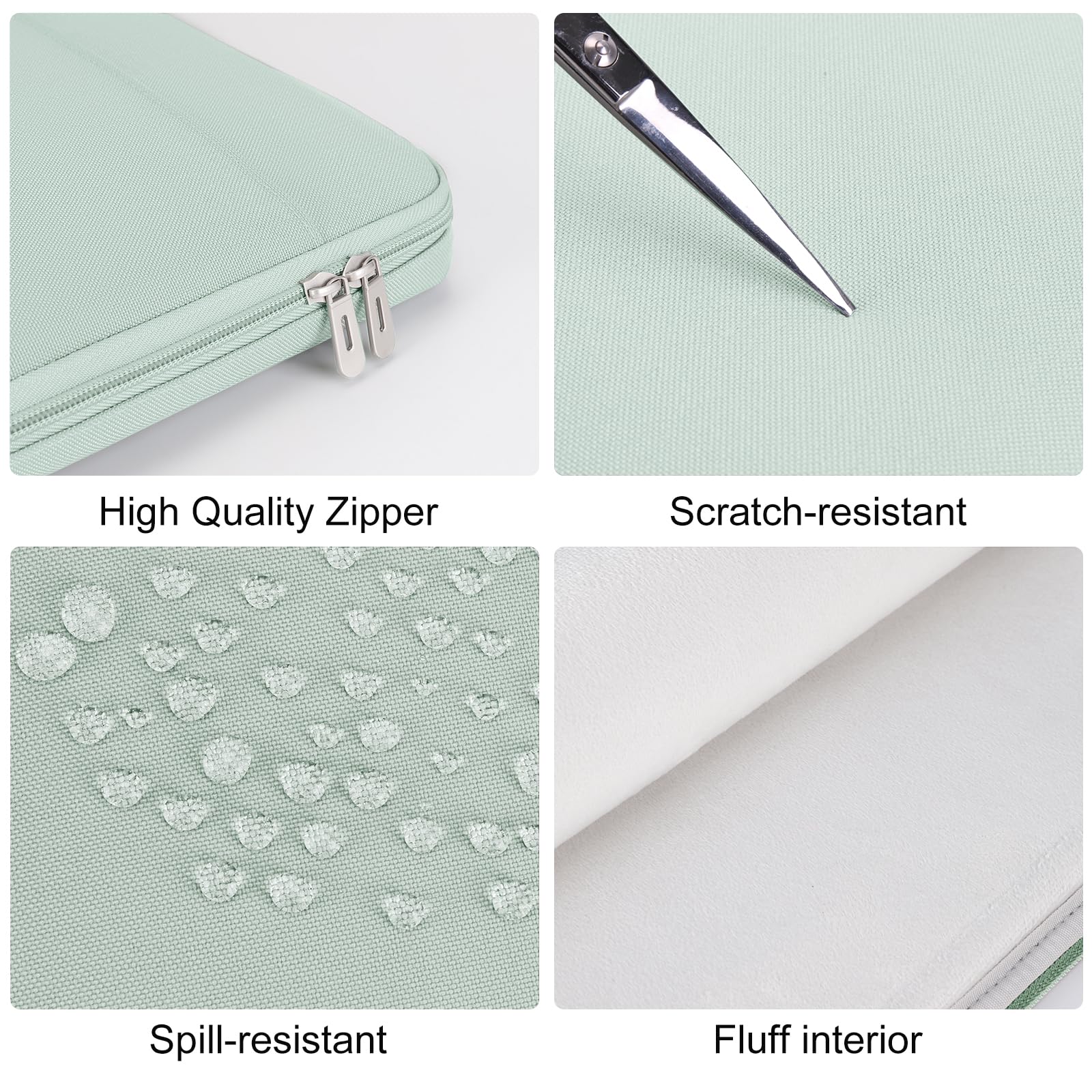 Custodia Portatile Impermeabile 16 Pollici DOMISO - Borsa Sleeve Per Laptop In Tessuto Verde Menta - Foto 8