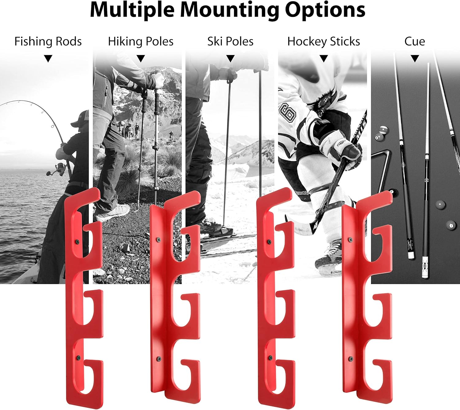 Ceiling Rod Rack Fishing Rod Rack Storage for Ceiling or Wall-Ultra Sturdy Strong Weatherproof Indoor and Outdoor Use, Holds 6 Rods