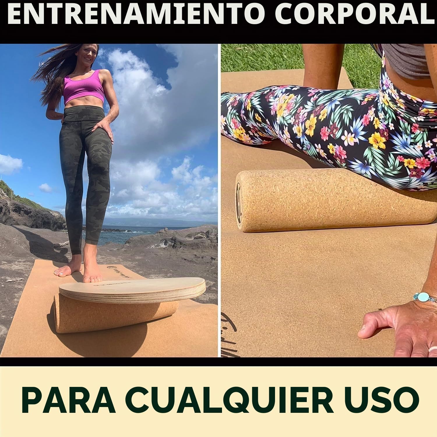 JUCKER HAWAII Balance Board Tabla de Equilibrio Ocean Rocker - Table de Equilibrio Surf Balance Board de madera