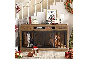 YITAHOME Double Dog Kennel for Two Dogs With Sliding Barn Door Design