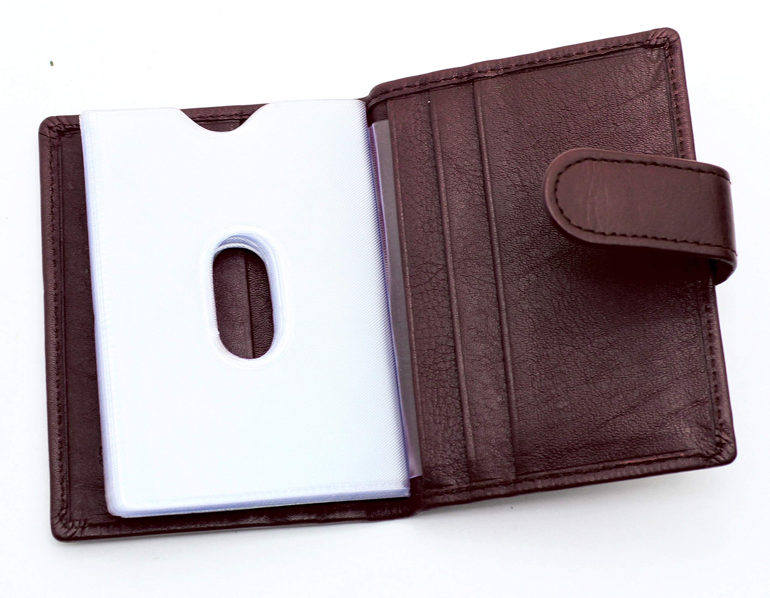 Soft Genuine Leather Compact Credit Debit Card Holder Case with