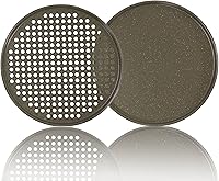 Vista 4 de casaWare 2pc 12-inch Ultimate Pizza Pan Set, Nonstick, Ceramic Coated, (1) Solid, (1) Perforated (Silver Granite)