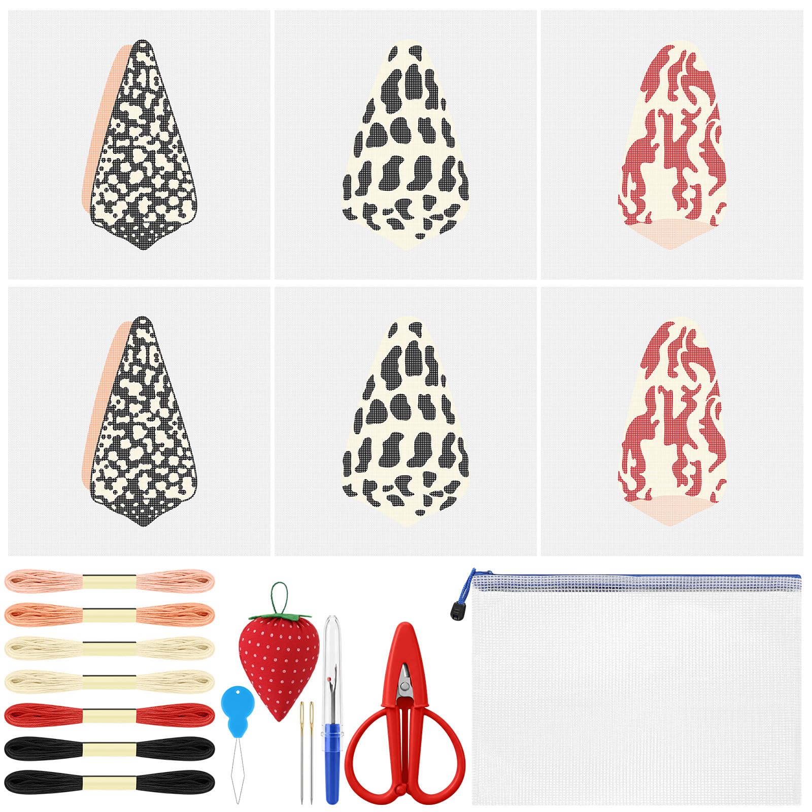 XunYee 28 Pcs Leopard Print Conch Needlepoint Kit for Beginners Adults