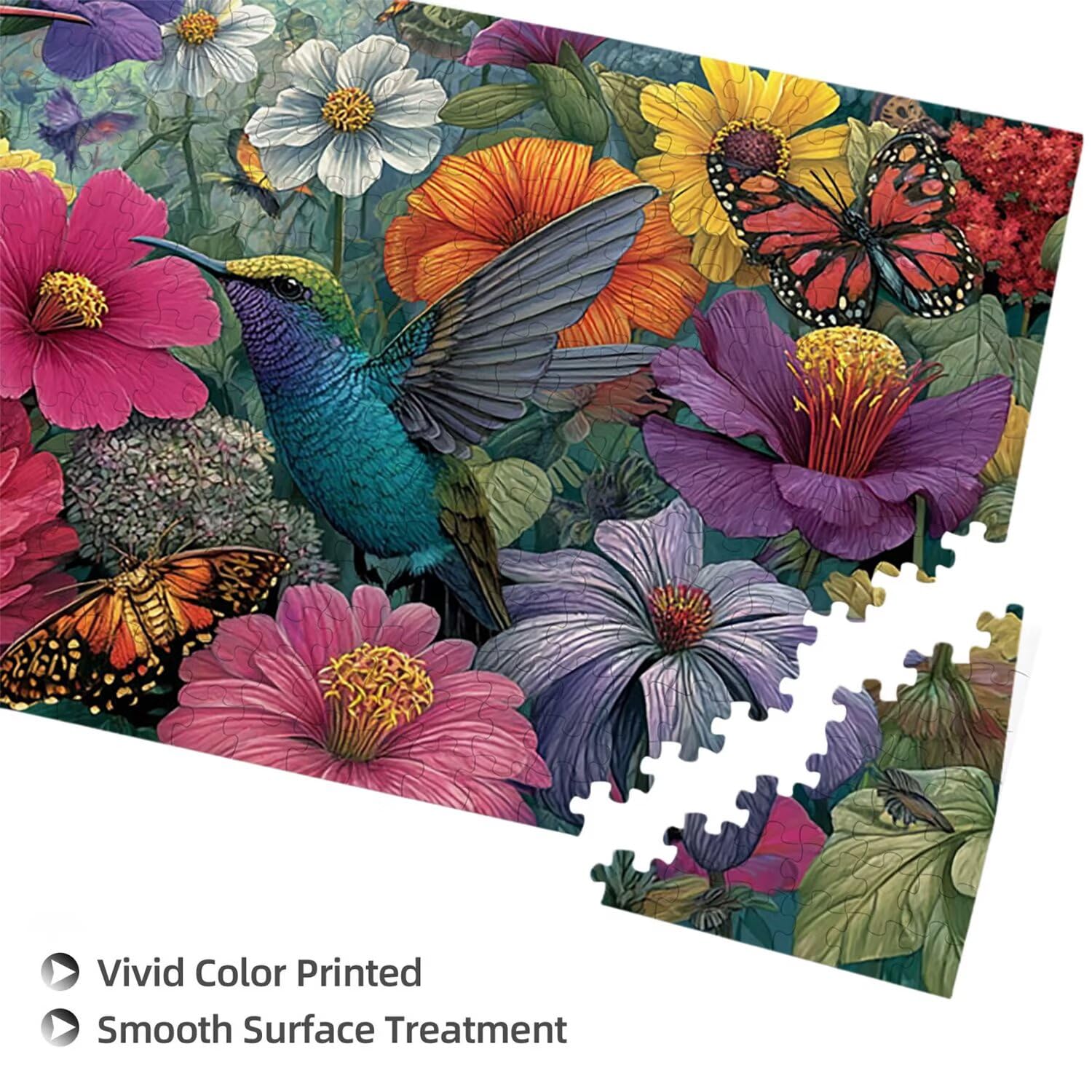 Puzzle 1692 Puzzle Erwachsene, EIN Herausforderndes Rätsel, Puzzles-Geschenk 179x31cm, Puzzlespiele für Die Ganze Familie, Geschenke für Frauen, Geschenke für Männer, Thema: Garten Kolibri j-497