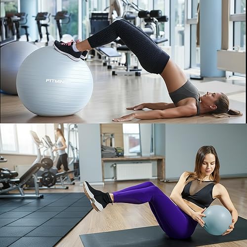 Miniatura 4 de Exercise Balls Set 22-30 Inch & 9 Inch, Small Pilates Ball with Pump, Pregnancy Ball for Women, Yoga Balls for Exercise, Small Exercise Ball for