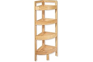 31.5" 4 Tier Bamboo Corner Storage Shelf