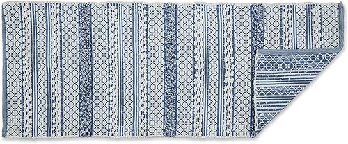 DII Woven Rugs Collection Chindi - Papel tejido a mano, 2 pies, 3 pulgadas x 6 pies, color azul lavado a la piedra