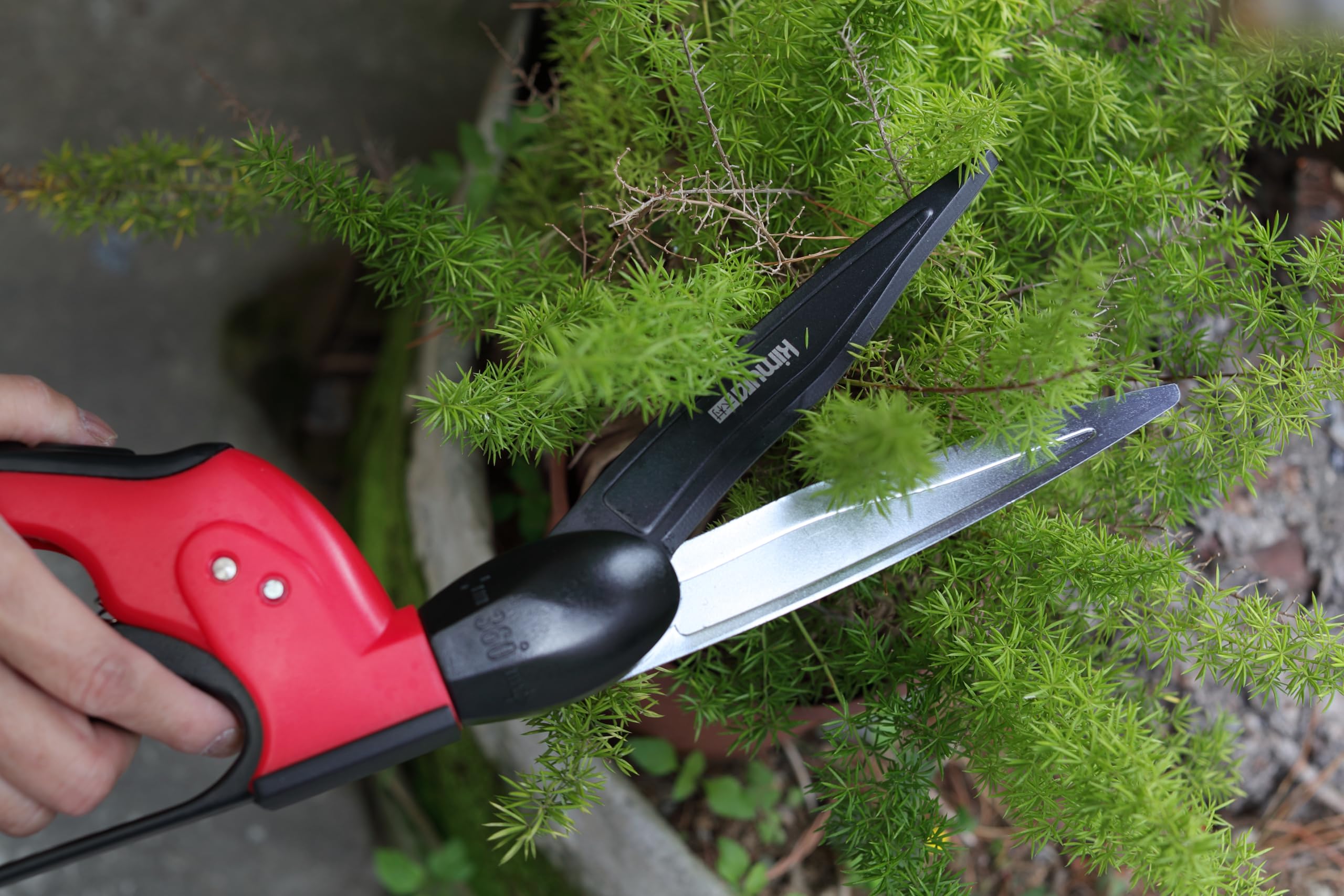 Kimura® Pro - Forbici da prato di alta qualità con testa rotante a 360°, lame in acciaio giapponese SK5, manici leggeri ed ergonomici rivestiti in TPR, cesoie da giardino ideali per bordatura e