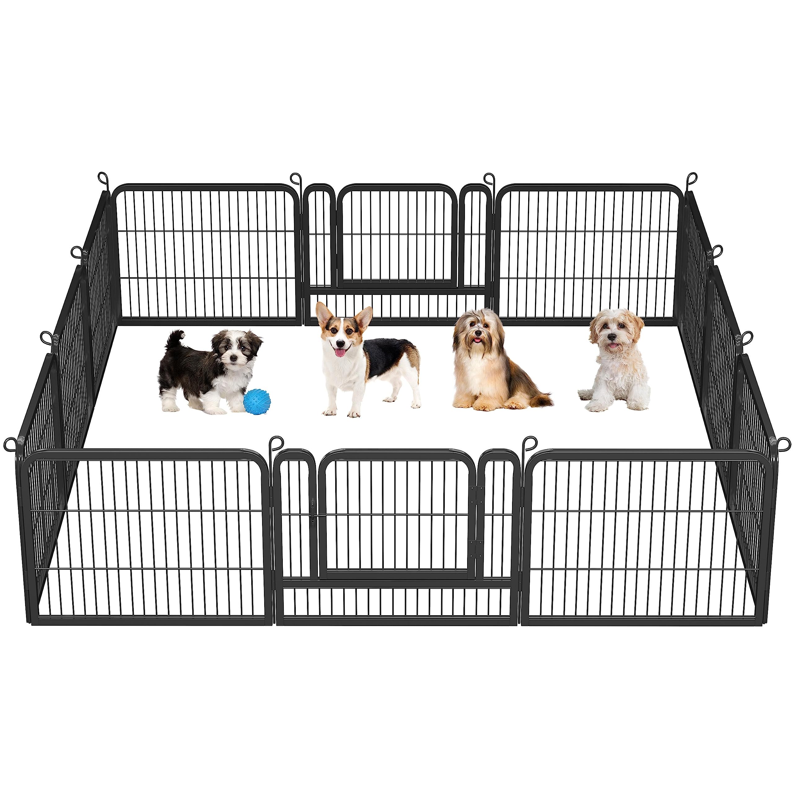 Costoffs Heavy Duty Puppy Play Pen Dog Exercise Pen Rabbit Enclosure Cat Fence 60cm High Black (12 Panel)