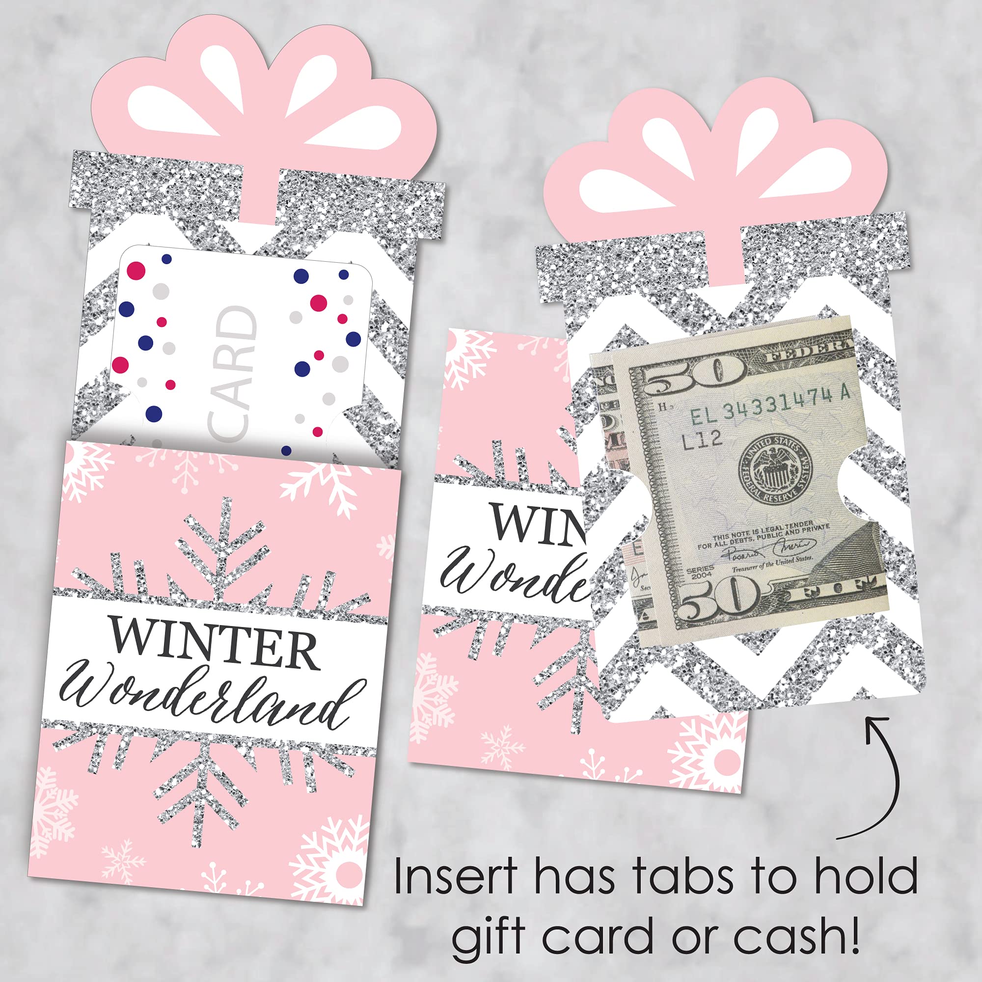 Amazon.com : Big Dot Of Happiness Pink Winter Wonderland - Holiday  Snowflake Birthday Party And Baby Shower Money And Gift Card Sleeves -  Nifty Gifty Card Holders - Set Of 8 : Office Products