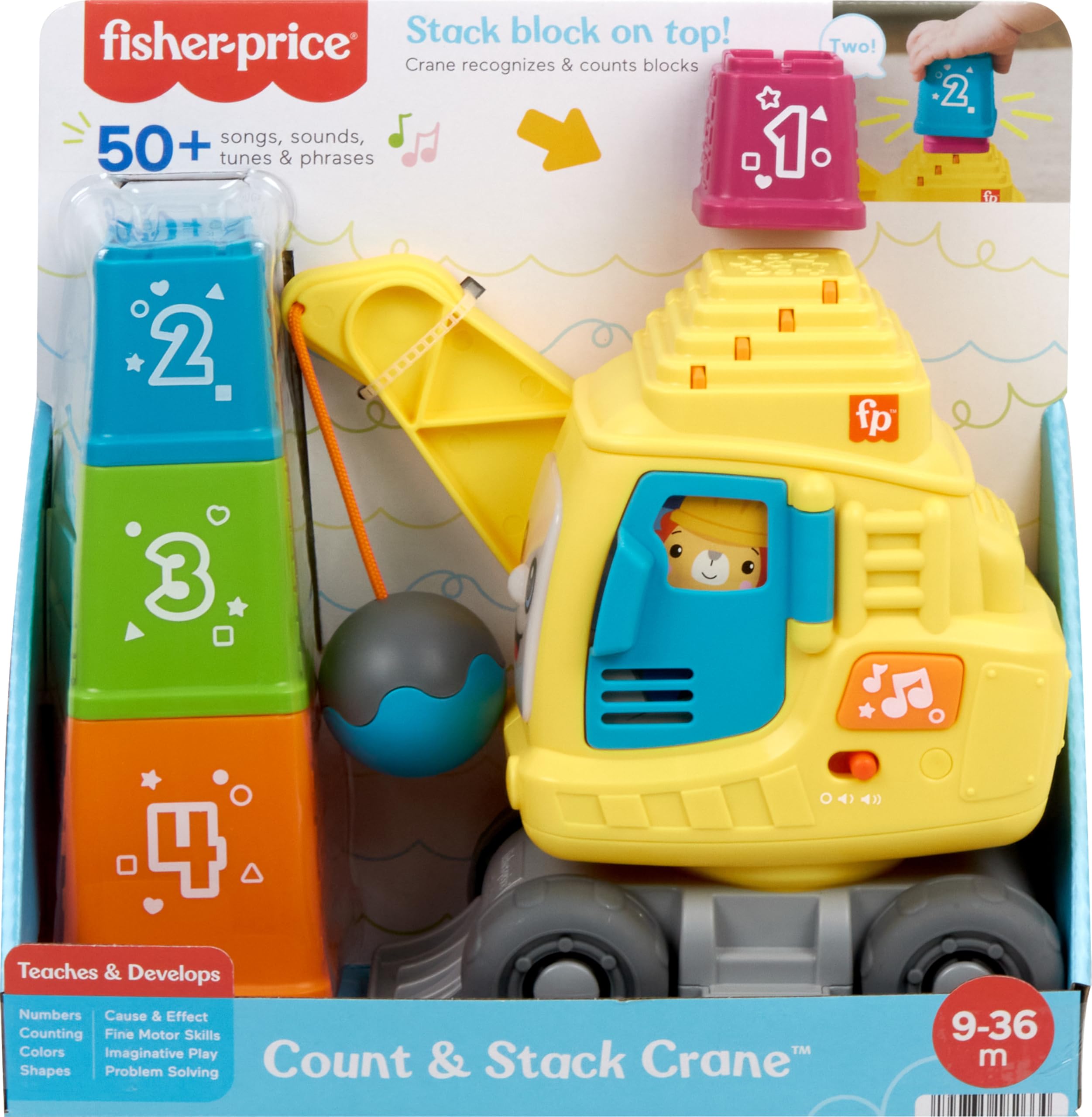 Fisher-Price Count & Stack Crane - Baby Learning Toy -6