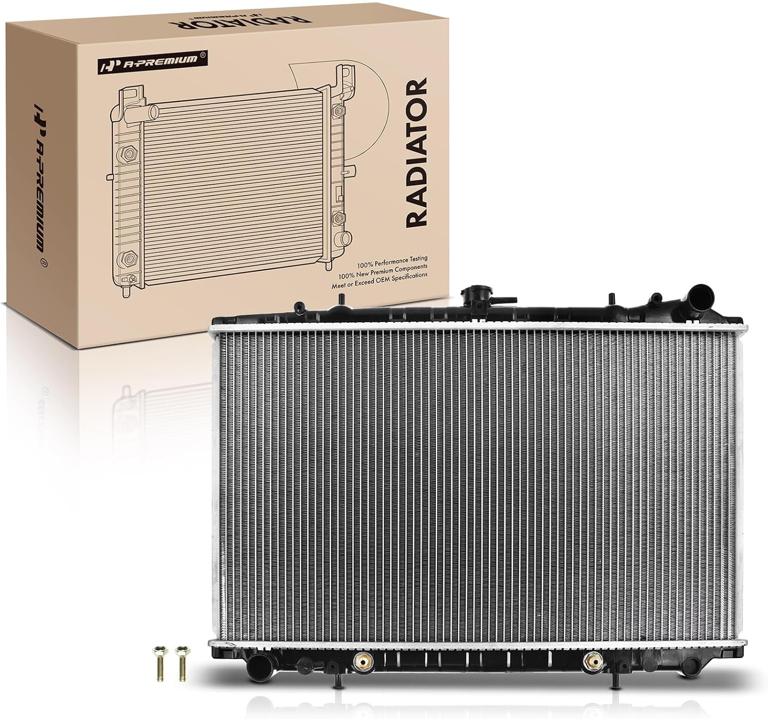 A-Premium Engine Coolant Radiator Assembly with Transmission Oil Cooler Compatible with Nissan Maxima 1989-1994, 300ZX 1989-1996 V6 3.0L, Automatic Transmission, Replace# 1R220892208, 2141030P10