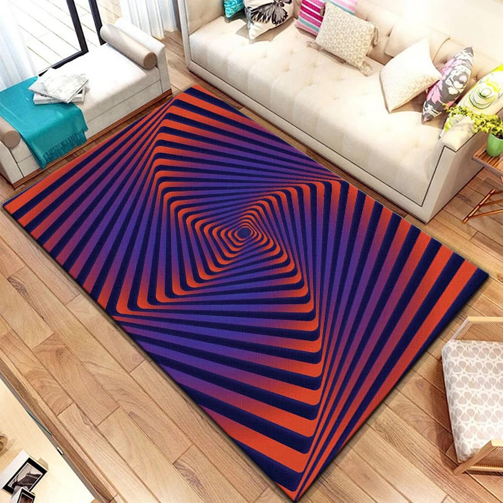 Trama Geometrica Astratta 3D Stampato Tappetino In Moquette Per Soggiorno E Camera Da Letto Decorazione Casa 200 X 300 Cm - Poliestere - Soft Touch - Facile Da Pulire - Con Supporto In Go -7771353883