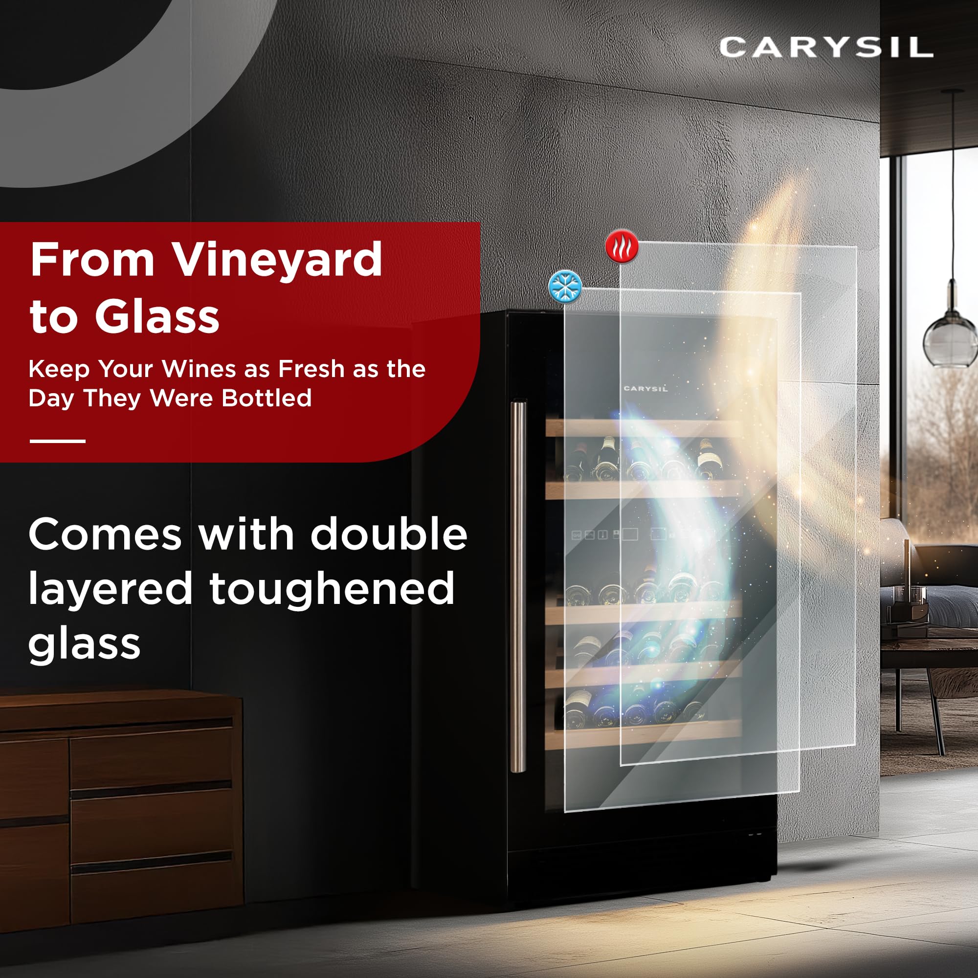 Carysil Wine Chiller 32 to 38 Pcs Bottle Capacity – 110 Liters CW -38 - Image 7 thumbnail
