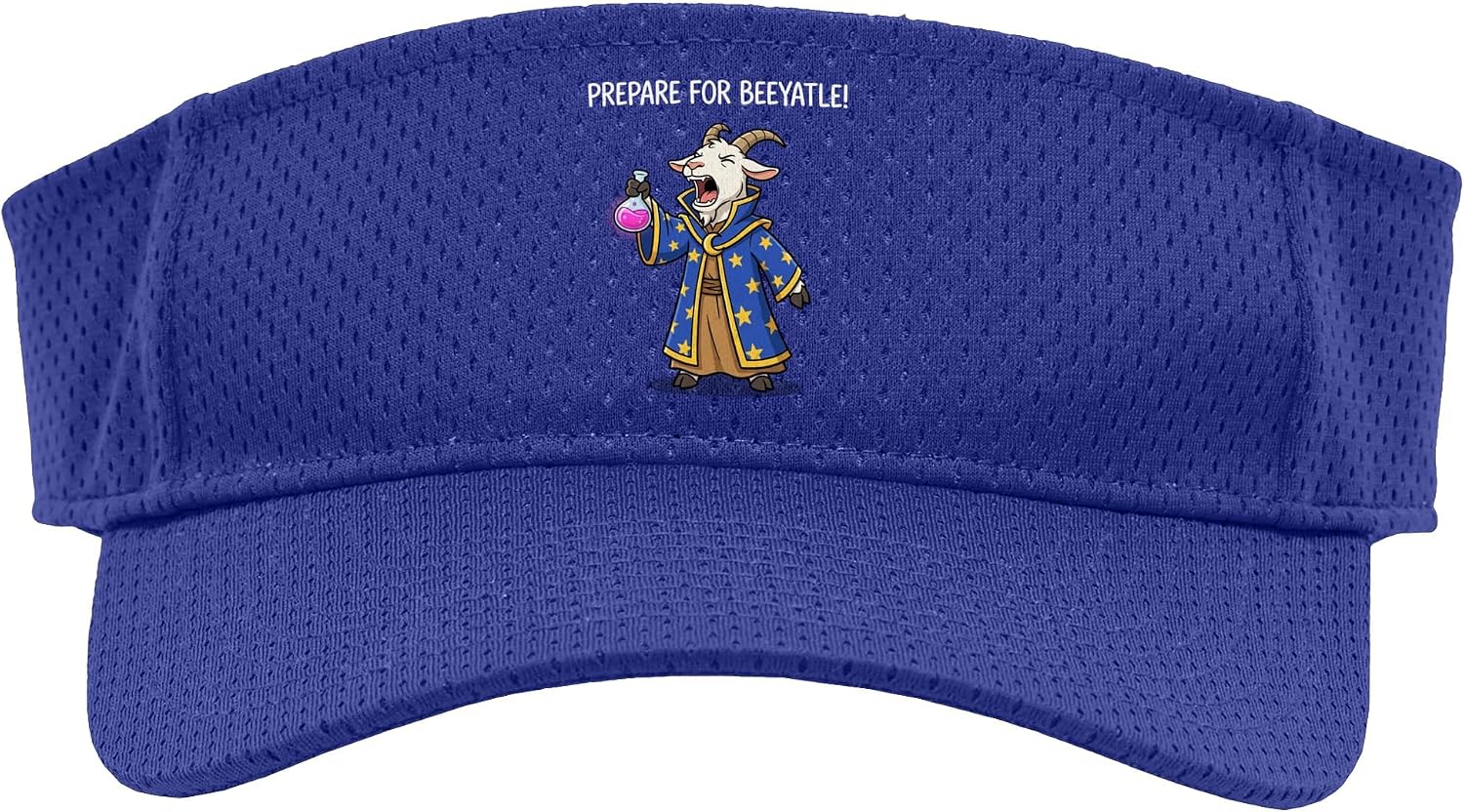 Prepare for Beeyatle! Funny Goat Wizard Tabletop Gaming Sport Sun Visor