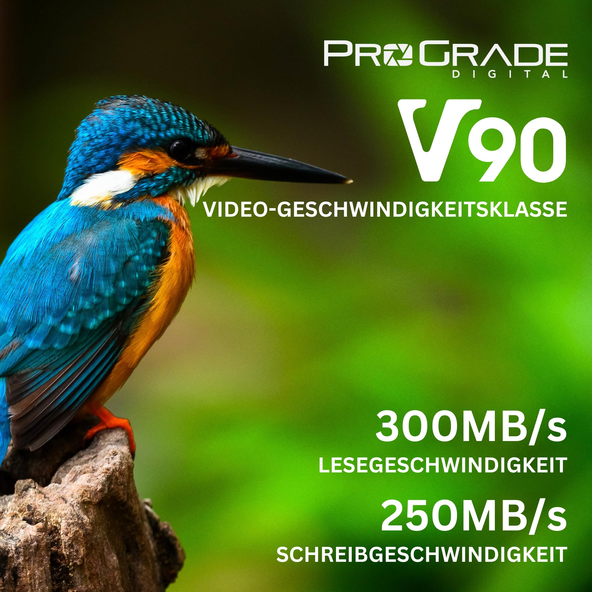 SD UHS-II 512 GB Karte V90 - Bis zu 250MB/s Schreibgeschwindigkeit und 300MB/s Lesegeschwindigkeit | Für professionelle Filmemacher, Fotografen und Kuratoren von Inhalten - von Prograde Digital