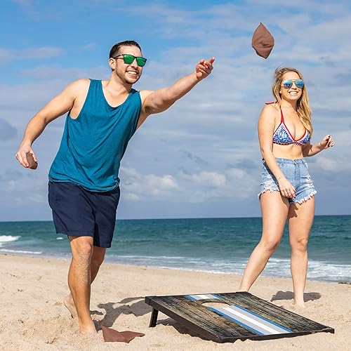 Miniatura 6 de Wild Sports NCAA - Juego de cornhole MDF Deluxe de 2 x 3 pies, con esquinas y delantales