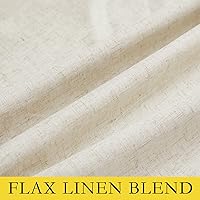 Vista 8 de NICETOWN Natural 100% Blackout Linen Curtains 84" Long for Bedroom, Farmhouse Thick Linen Blend Window Treatment Panels Thermal Insulated Drapes for