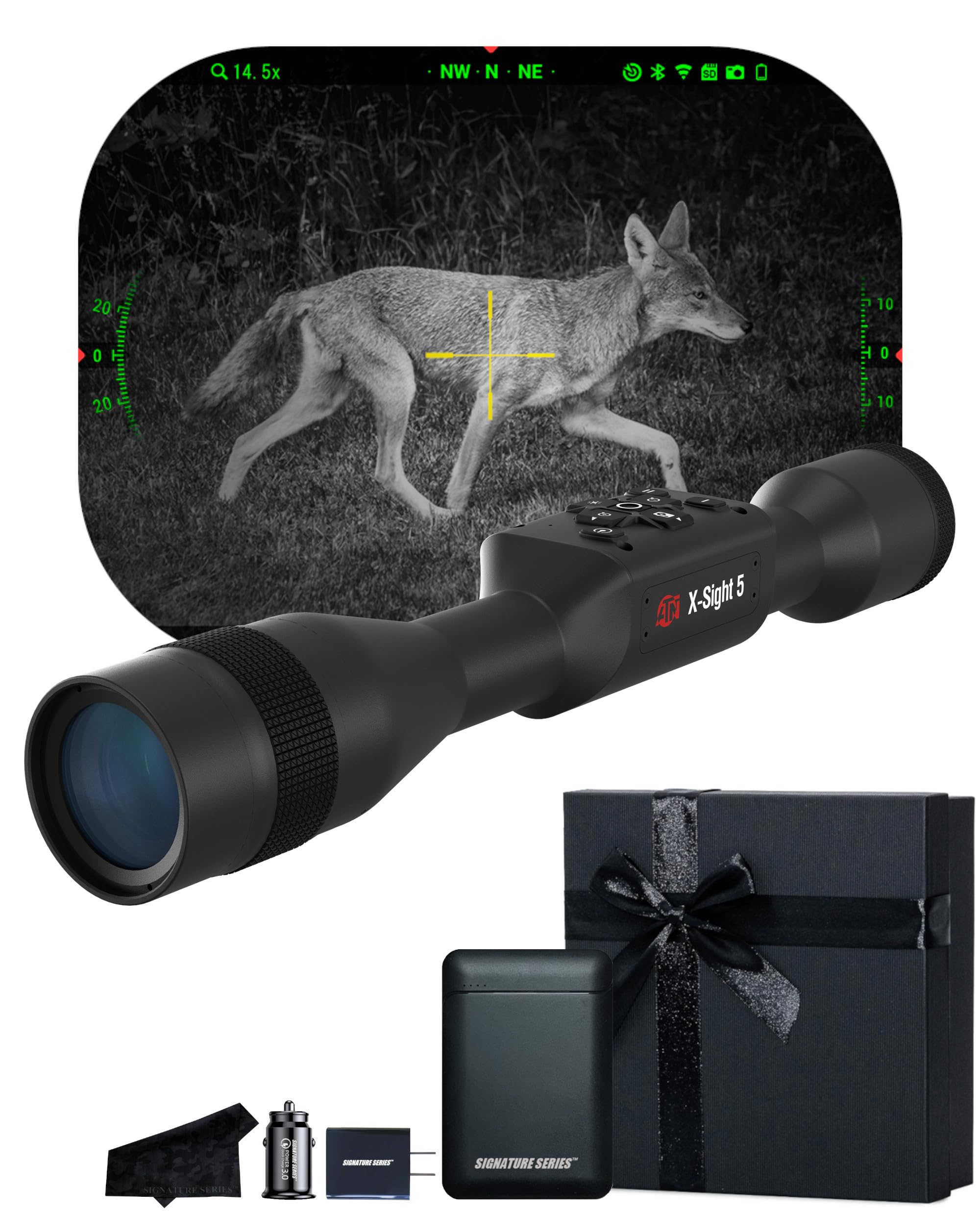 ATN X-Sight LTV Smart HD Day & Night Vision Scope with QHD+ 2688x1944 Sensor | One Shot Zero, 720p Video Recording, Ultra Lightweight, Low Power Consumption | Exclusive Signature Series Kit