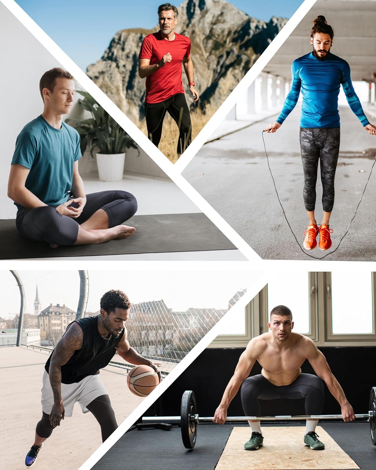 Roadbox Mens 3/4 Compression Pants with Pockets, 1/2 Pack Athletic Running Legging Tights, Workout Basketball Gym Base Layer - Image 6