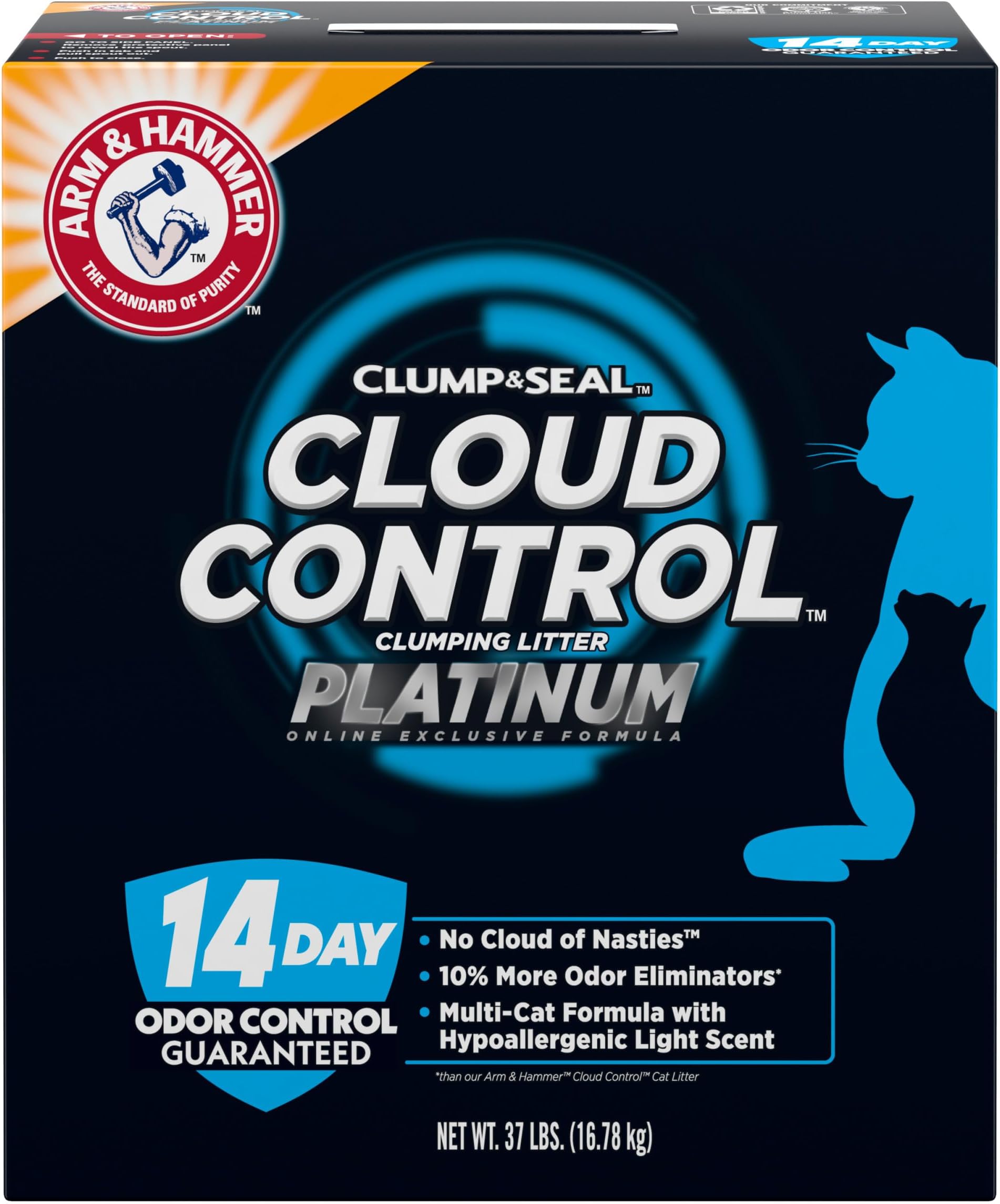 ARM & HAMMER Cloud Control Platinum Clumping Cat Litter 37LB : Amazon ...