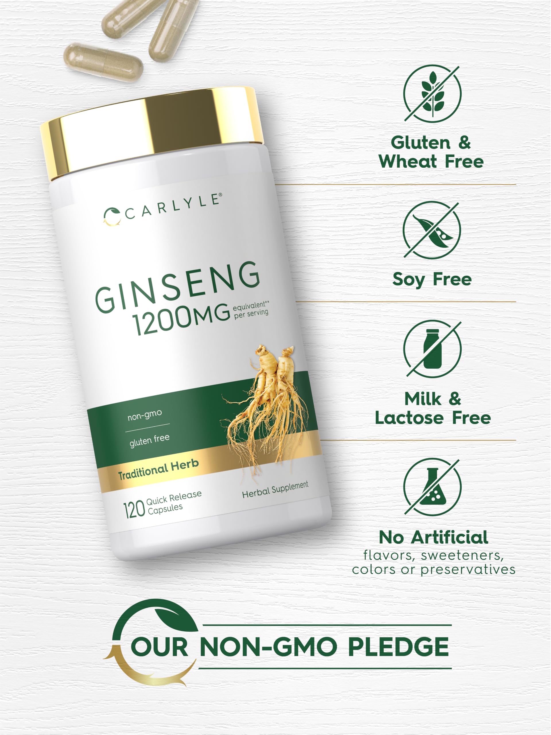 Carlyle Ginseng Extract Supplement | 120 Capsules | Pills for Men & Women — Amazon image 5