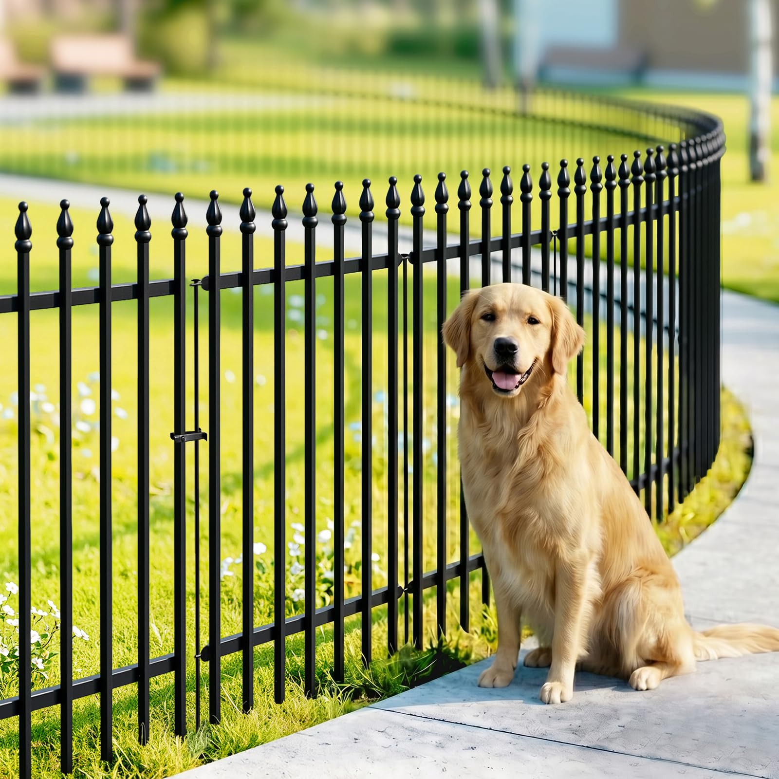 Thealyn Metal Garden Fence with Gate