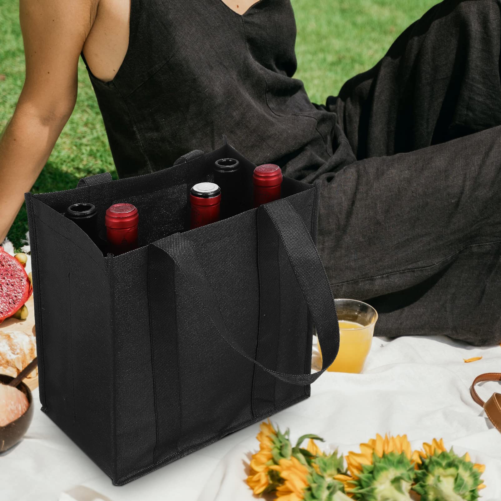 Zerodeko Weinflaschen-tragetasche 6er-set Tragetasche Schutztasche Für Flaschen Geeignet Für Picknicks Und Festivals