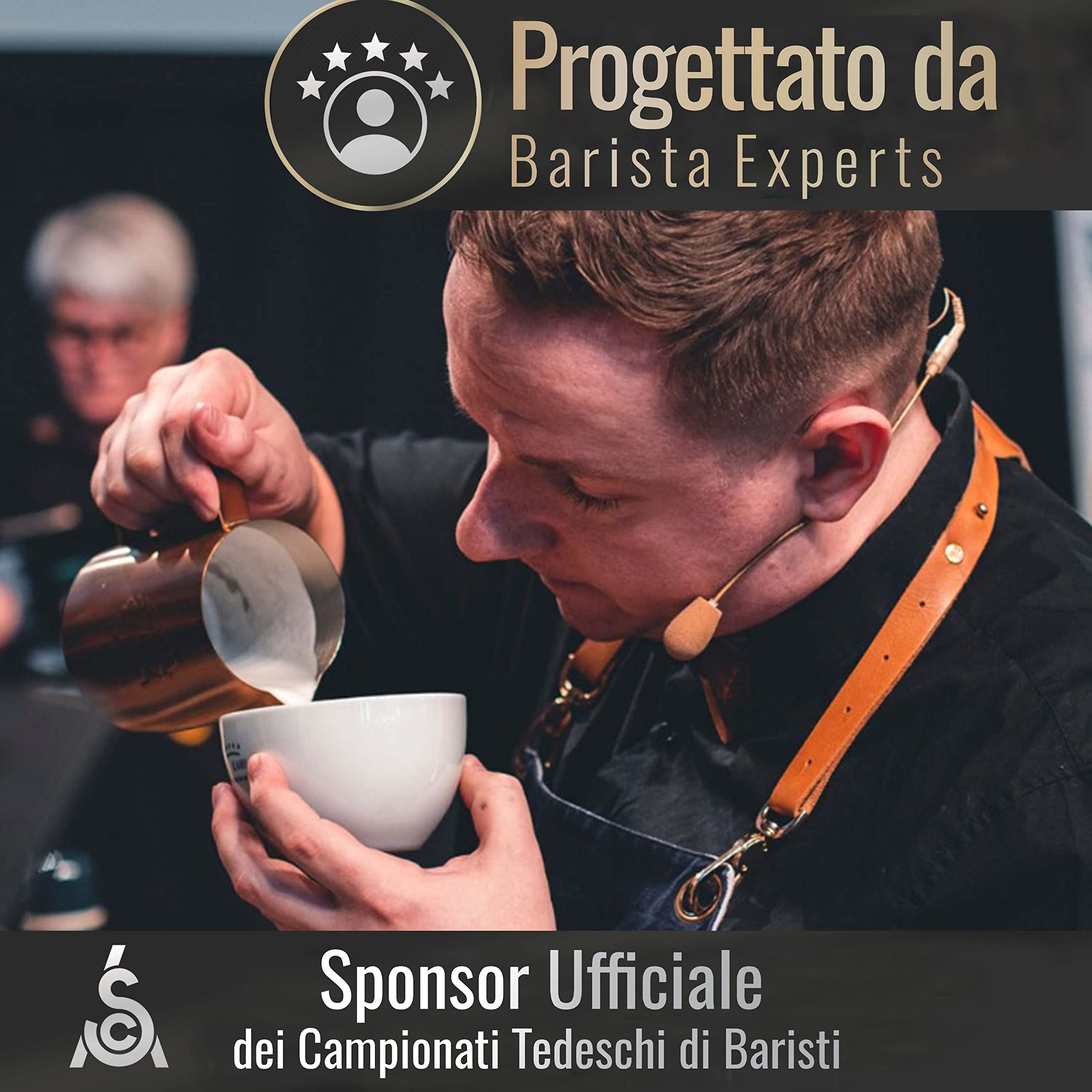Barista Legends® - Bricco per latte in acciaio inox da 600 ml, con beccuccio speciale per latte in schiuma, effetto lucido, in acciaio inox, accessorio per baristi amatoriali