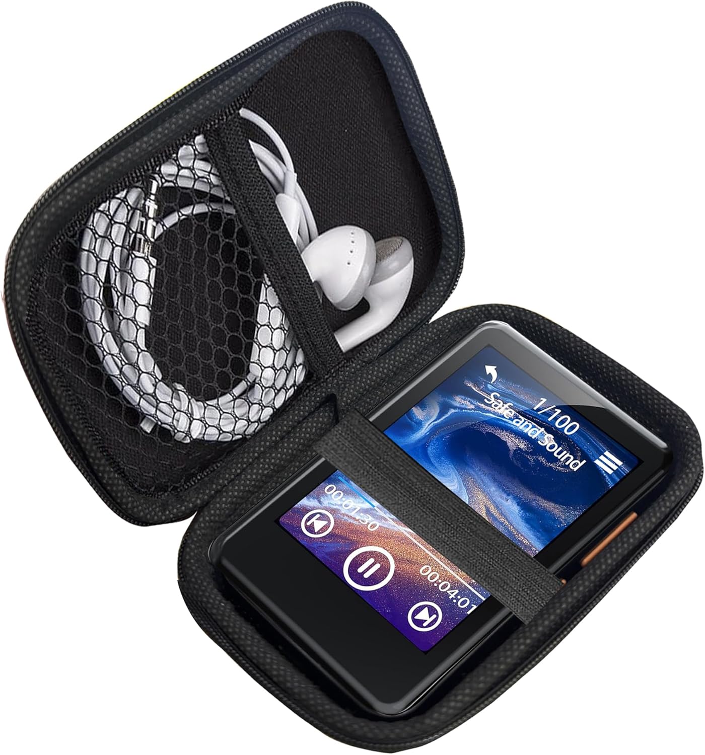Compatible with ZOOAOXO M900 MP3 Player Case, Lamshaw Durable EVA Carrying Case, Shockproof & Lightweight Protective Cover Compatible for ZOOAOXO M900 2.4" Full Touch Screen MP3 Player (Black)