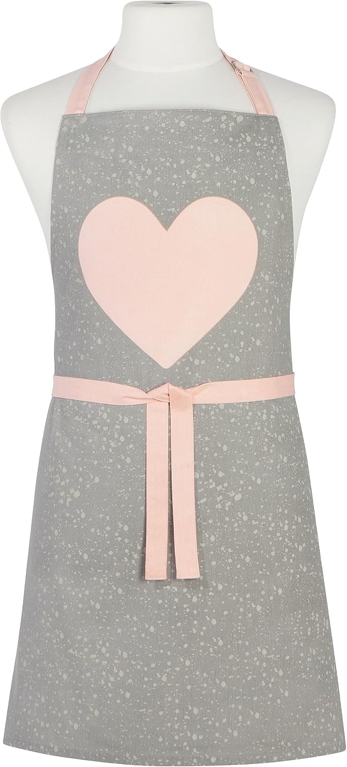 Jubilee 100% Cotton Adjustable Bib Apron with 2 Pockets, Valentine Heart
