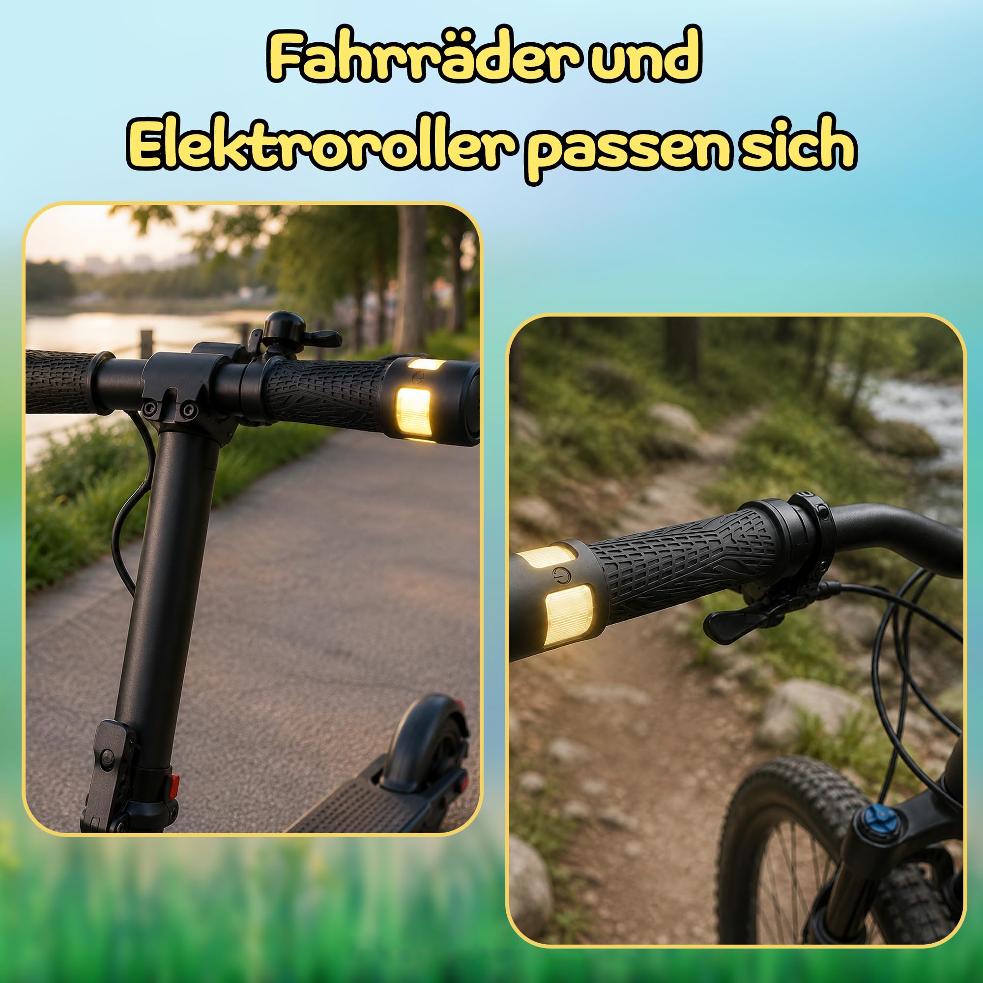 Luz de manillar para scooter, luz de advertencia