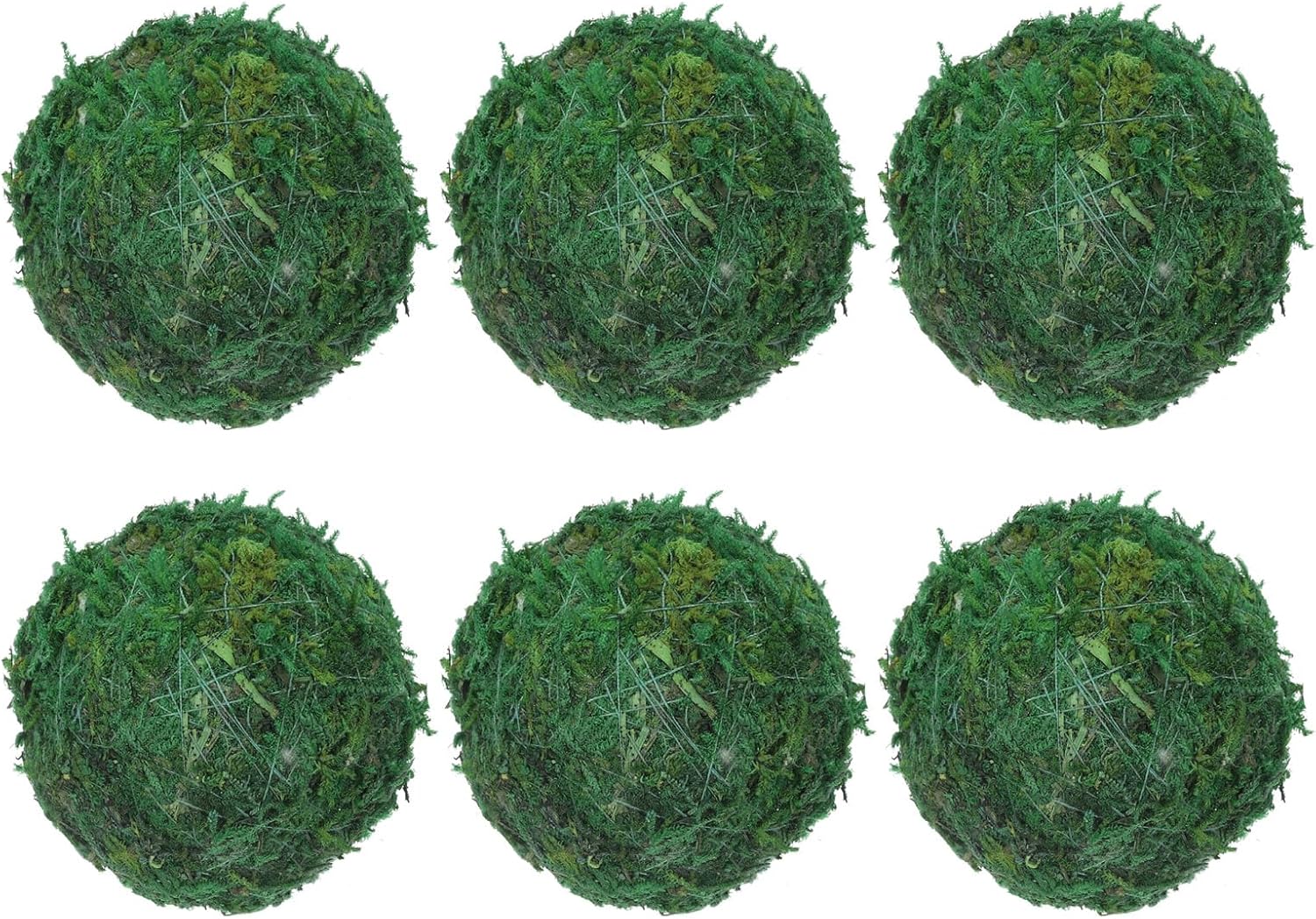 MECCANIXITY 6 Pcs Moss Balls 3.5 Inch Green Decorative Moss Balls for Centerpiece Bowls Vase Fillers Home Decor