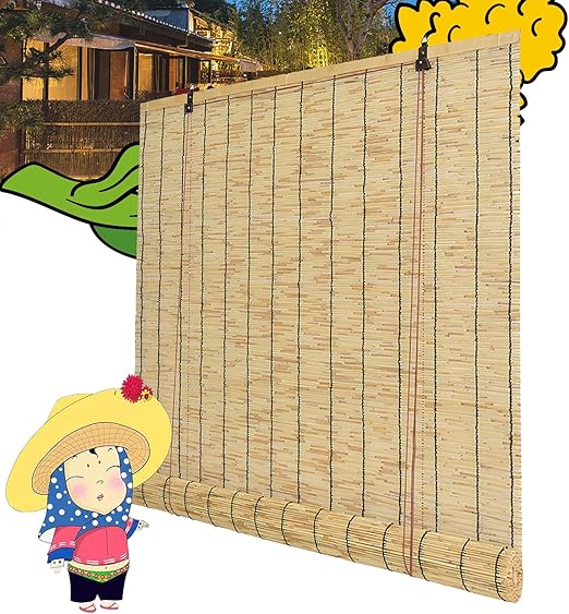 Patio Shades Roll Up Outdoor Bamboo Blinds for Outdoor