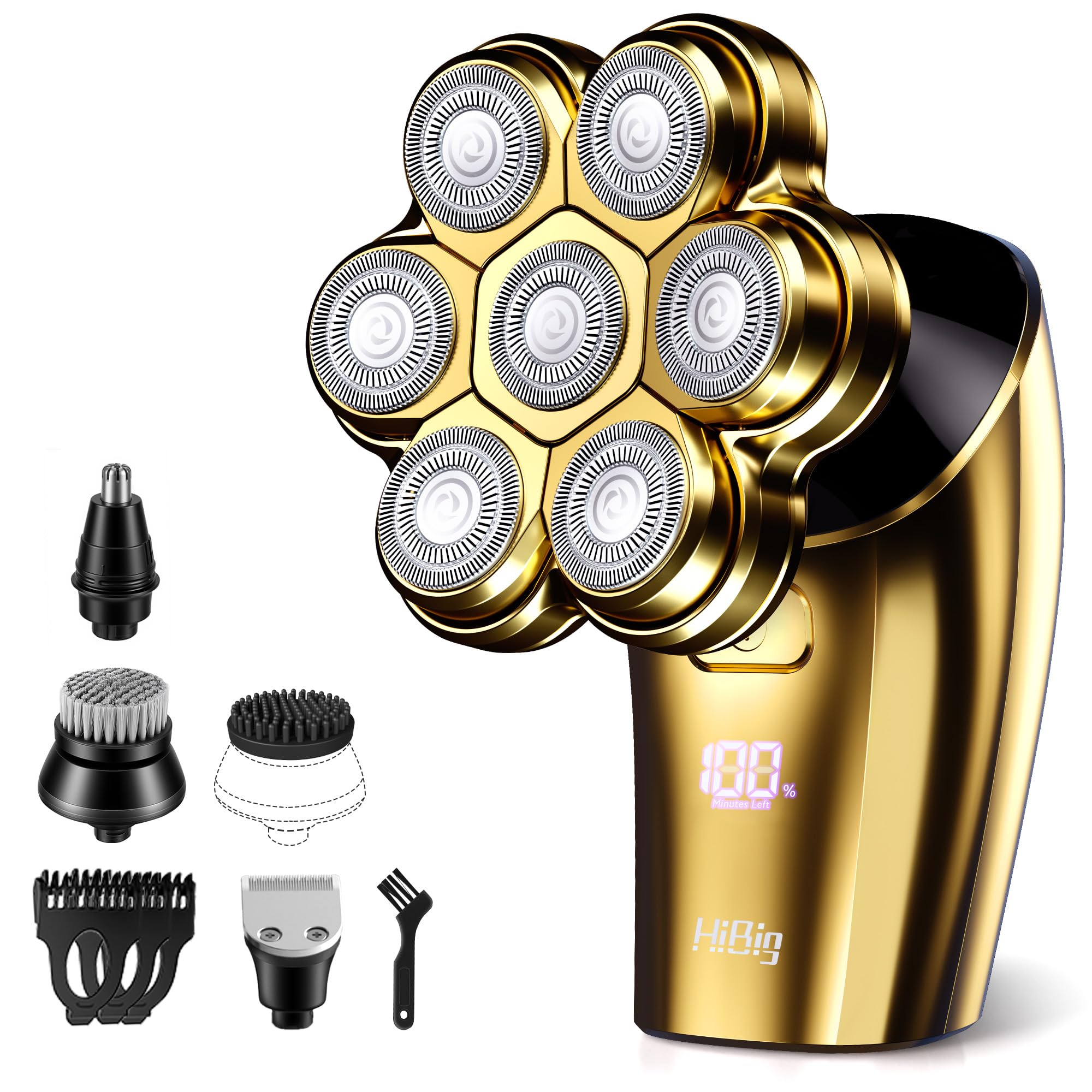 Head Shavers for Bald Men - 7D Arc Magnetic Detachable Electric Razor Waterproof Wet Dry 5-in-1 Electric Shaving