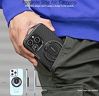 Vista 8 de Soporte de Anillo Magnético para Teléfono con Magsafe, Anillo de Dedo Ajustable Doble para Gimnasio, Agarre de Teléfono Desmontable, para iPhone