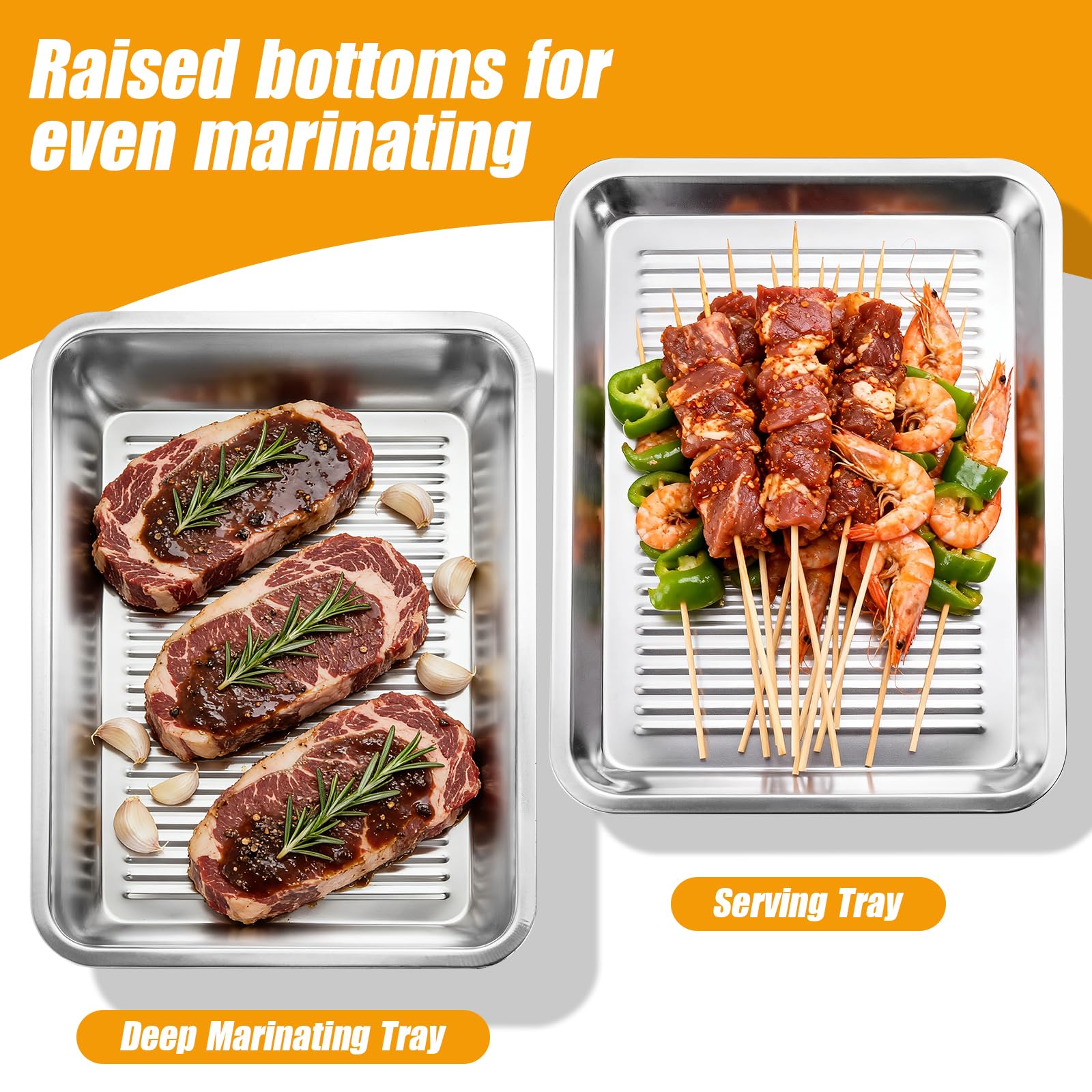 5 in 1 Grill Tragesystem, Drip EZ BBQ und Meal Prep Tub, Fleischplatte zum Servieren, Grill Prep Tray mit Schneidebrett für Outdoor Grill, Marinierbehälter mit Deckel, Edelstahl
