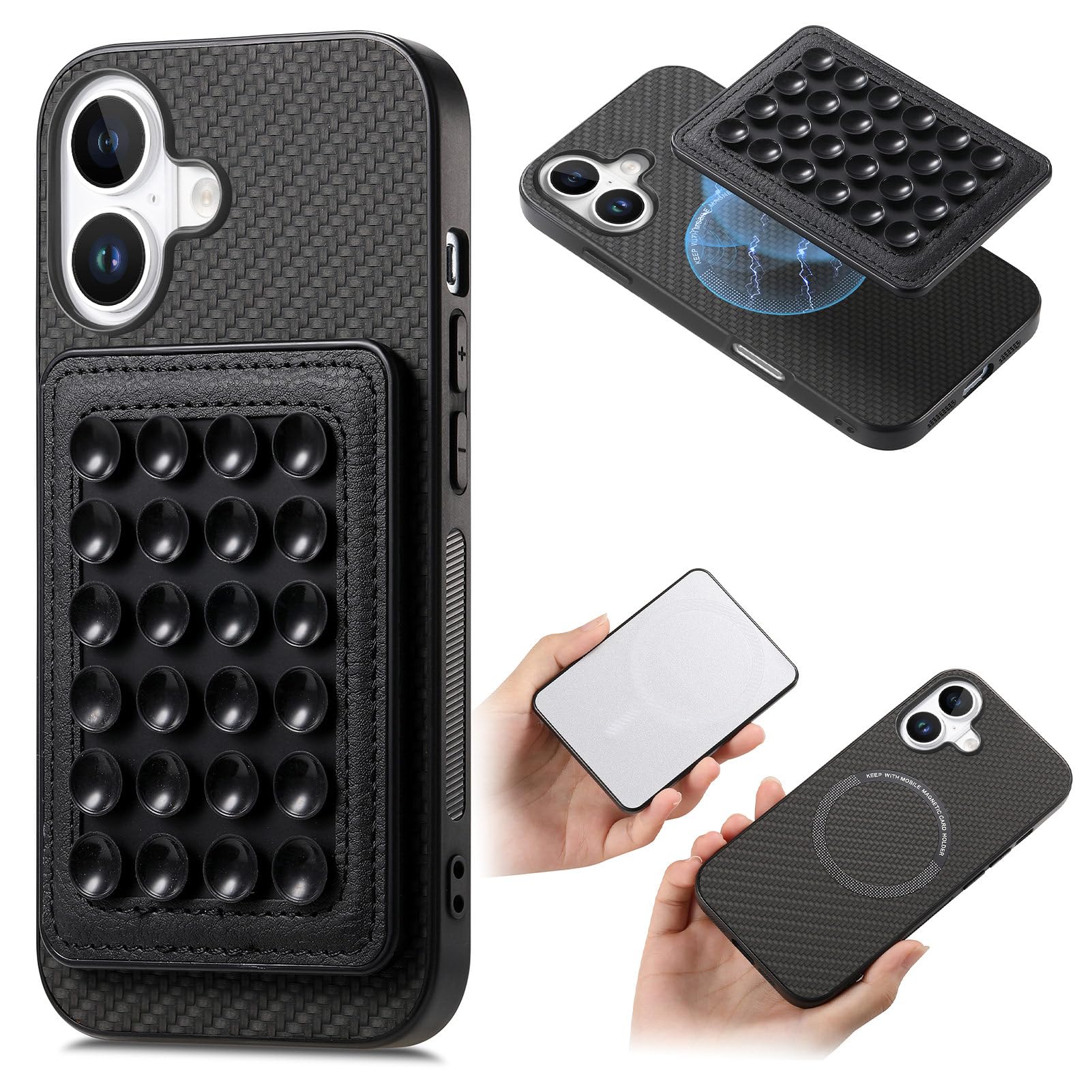 Coque iPhone 16 Plus à ventouse Unichthy avec support amovible - 8