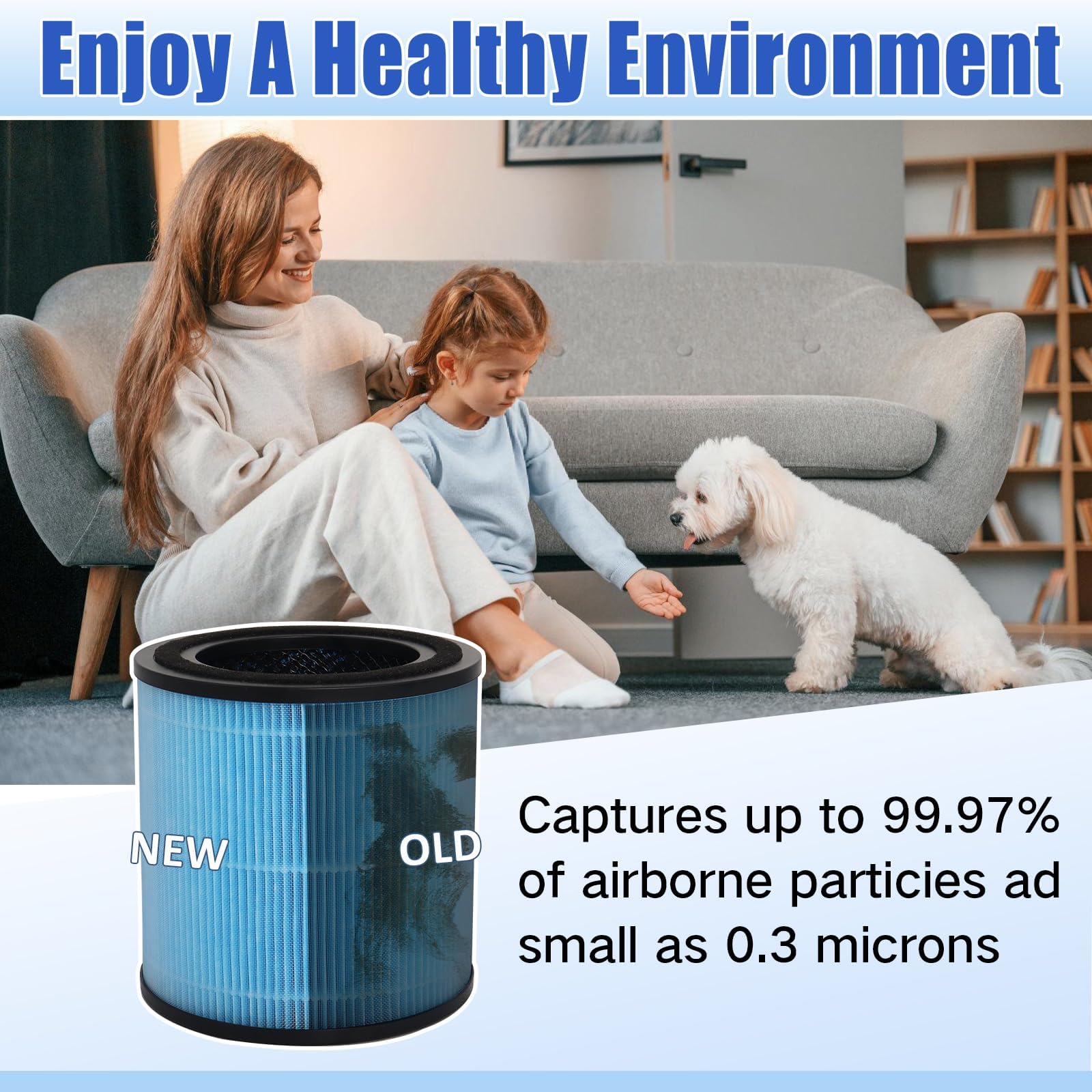 Filtro de Repuesto para Purificador Compatible con AIRTOK AP0601, 4 Uds.