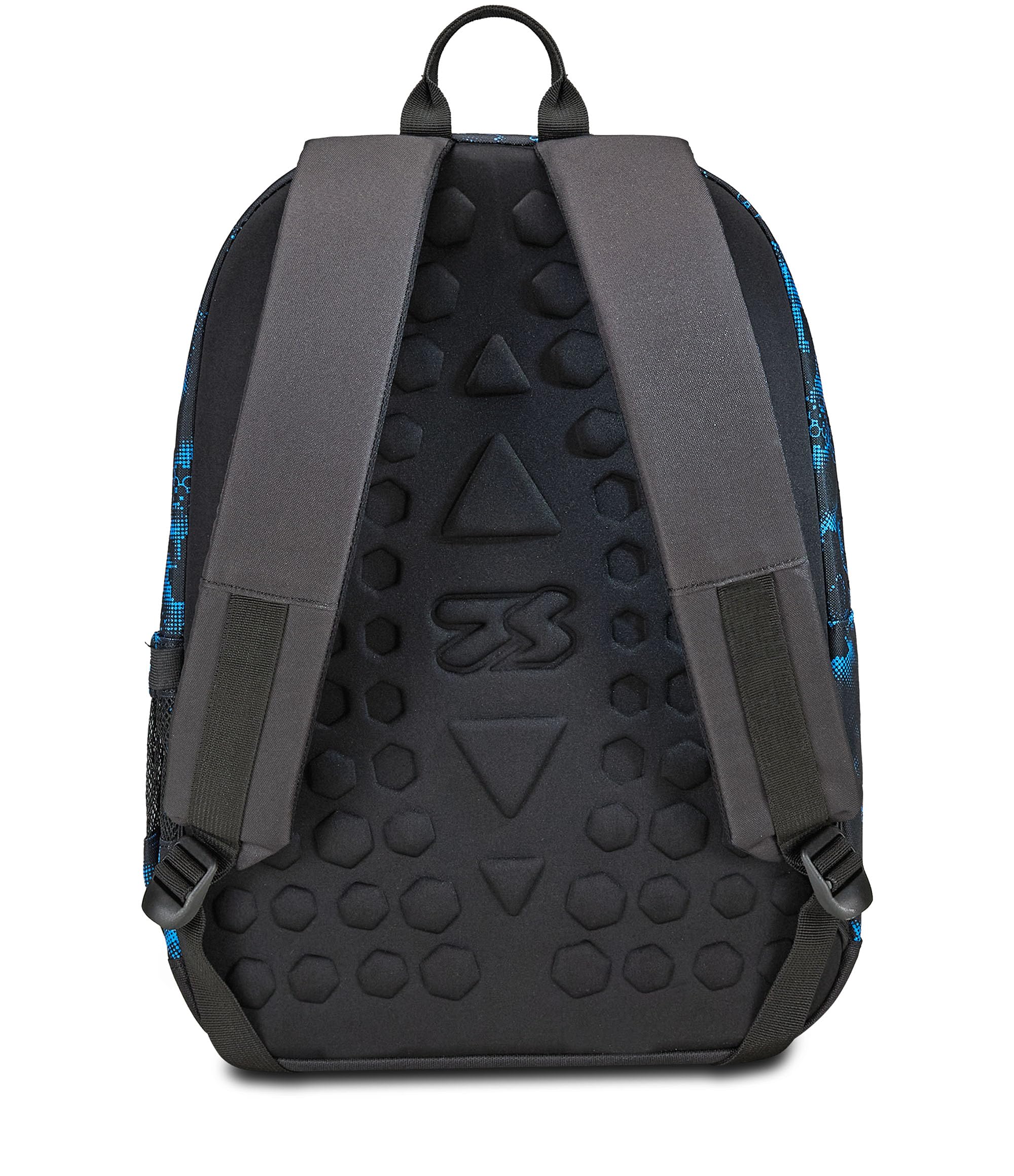Seven Zaino Scuola Pro XXL Pockets The Double, Blu Nero, Zaino Doppio Scomparto Con Auricolari Earphones Wireless Led, Tasca Porta PC o Tablet e Tasca Porta Borraccia, Zaino Medie Superiori Ragazzo