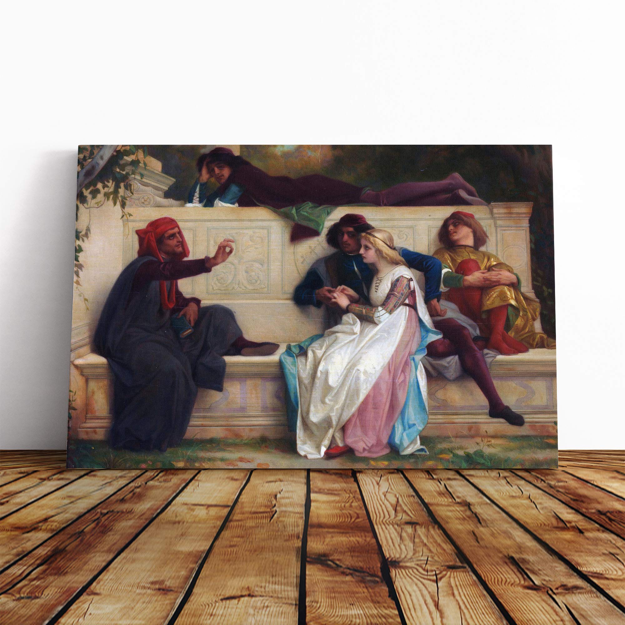 Alexandre Cabanel Florentine Poet Canvas Print | Gallery Wrapped 30mm Frame Wall Art | 20x14 inches | Ready to Hang | Modern Picture | Living Room Bedroom Lounge Office